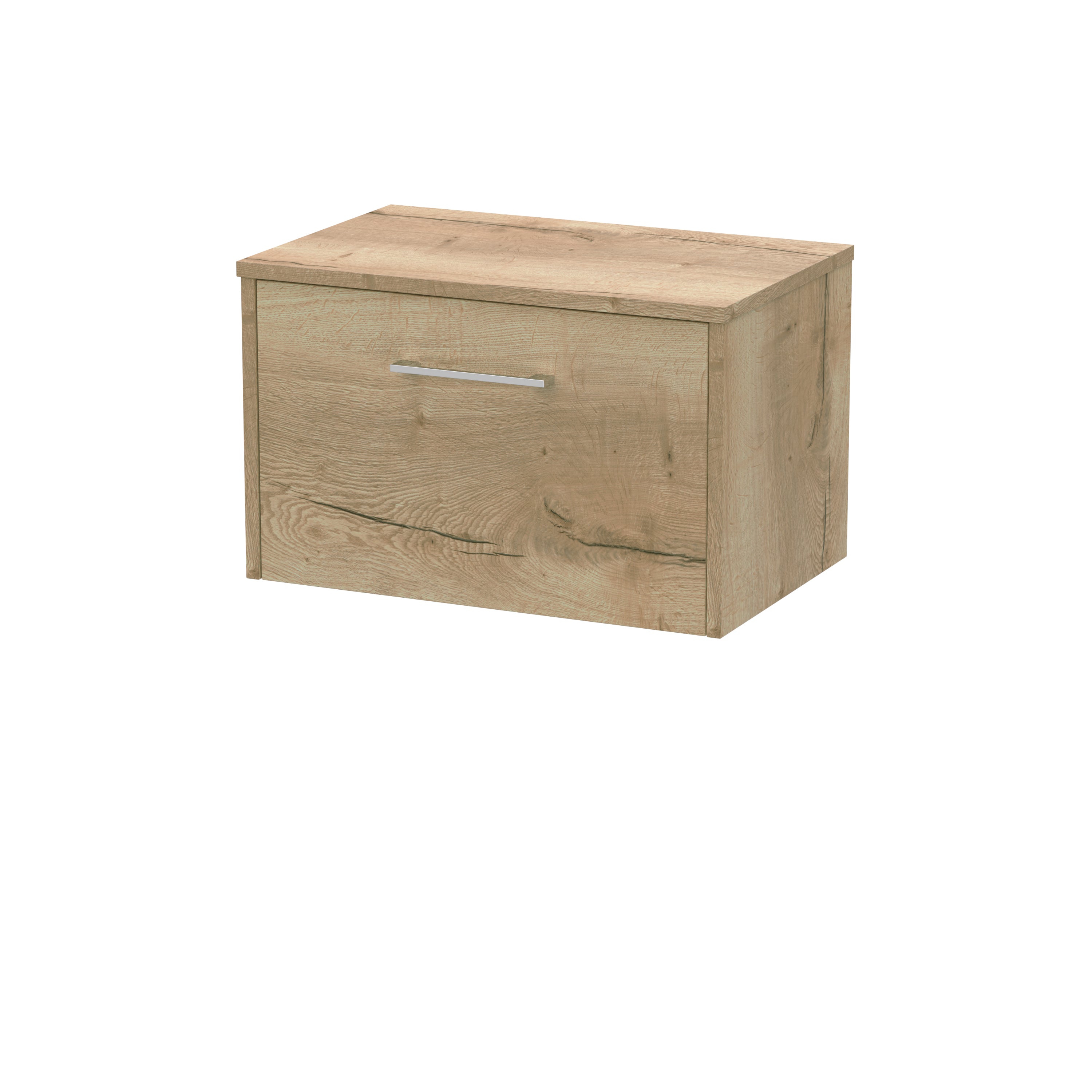 Solid oak bathroom storage cabinet with sleek silver handle, ideal for modern bathroom organisation. Durable and stylish, perfect for everyday use.