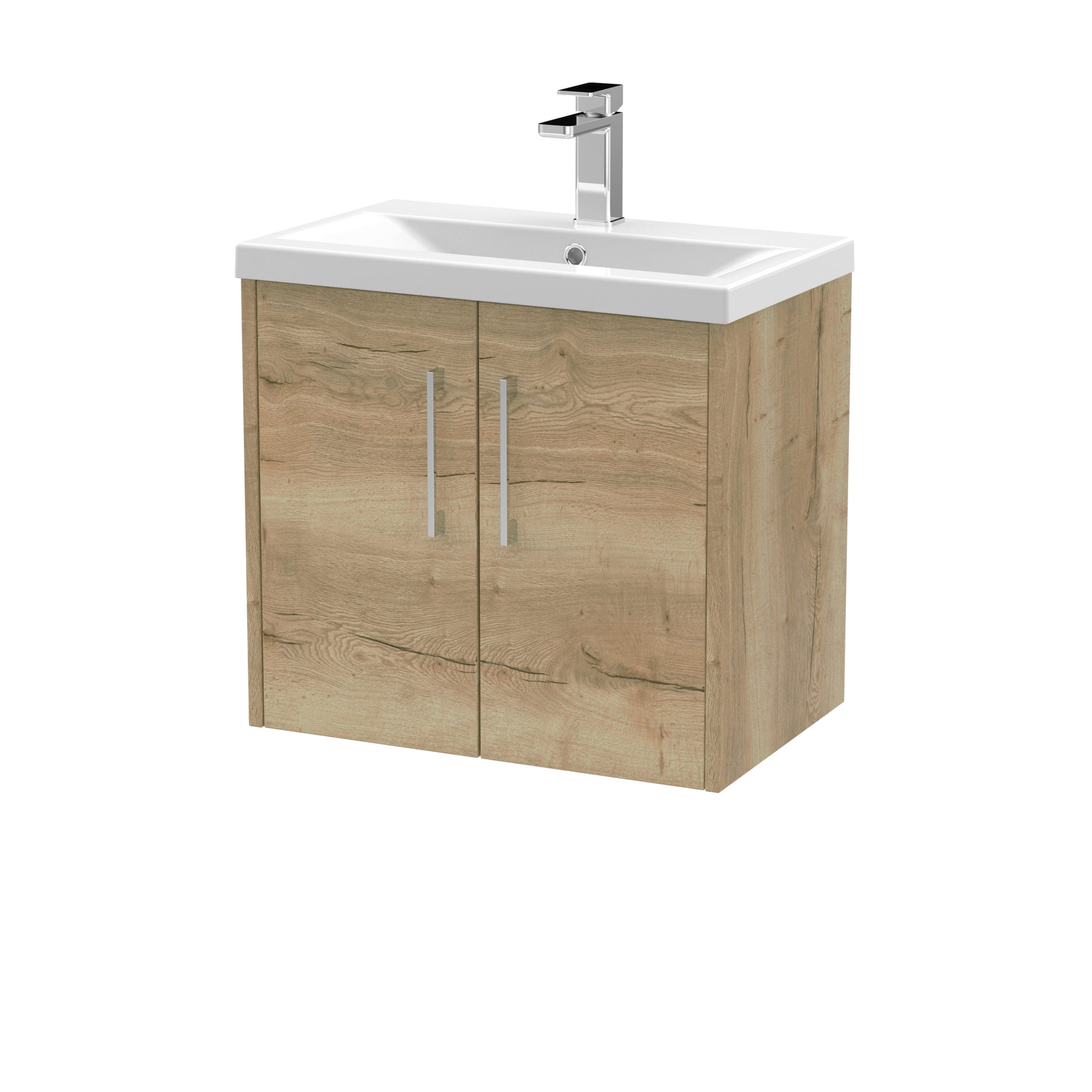 Modern bathroom vanity with wooden cabinet and white sink, perfect for contemporary bathroom decor. Featuring sleek handles and a durable design, ideal for stylish and functional bathroom storage.
