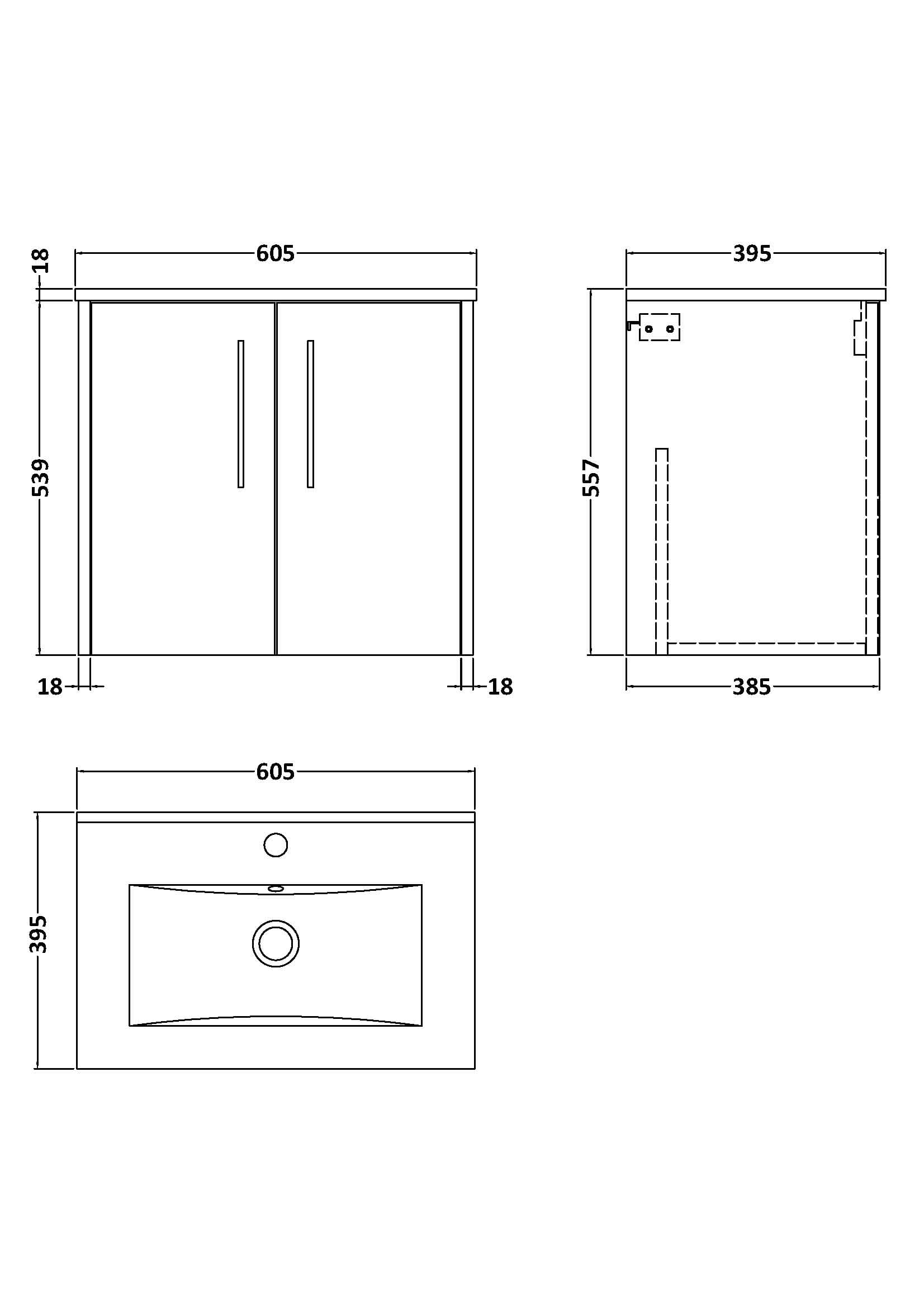 Modern Bathroom Vanity Cabinet with Double Doors and sleek design from Bubly Bathrooms, ideal for contemporary bathroom interiors.