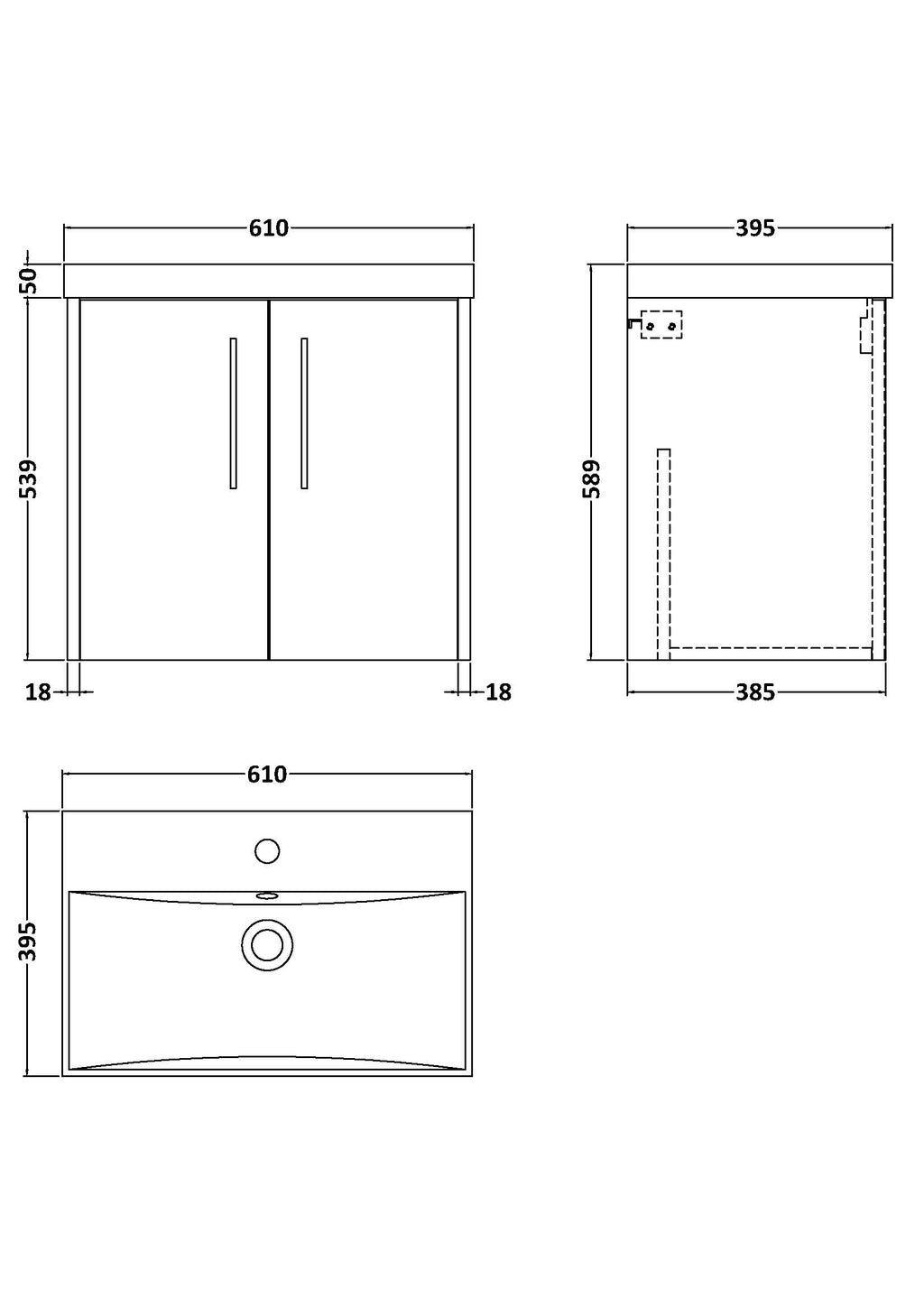 Sleek modern bathroom vanity cabinet with double doors and integrated countertop, ideal for contemporary bathroom designs, featuring ample storage space and stylish hardware for a clean, functional look.