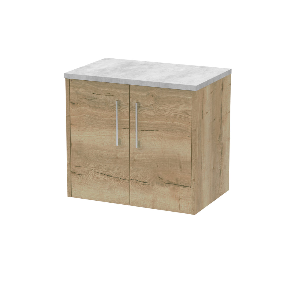 Natural wood bathroom cabinet with marble top for bathroom storage and organisation. Modern bathroom furniture designed for style and practicality. Suitable for contemporary bathroom interiors.