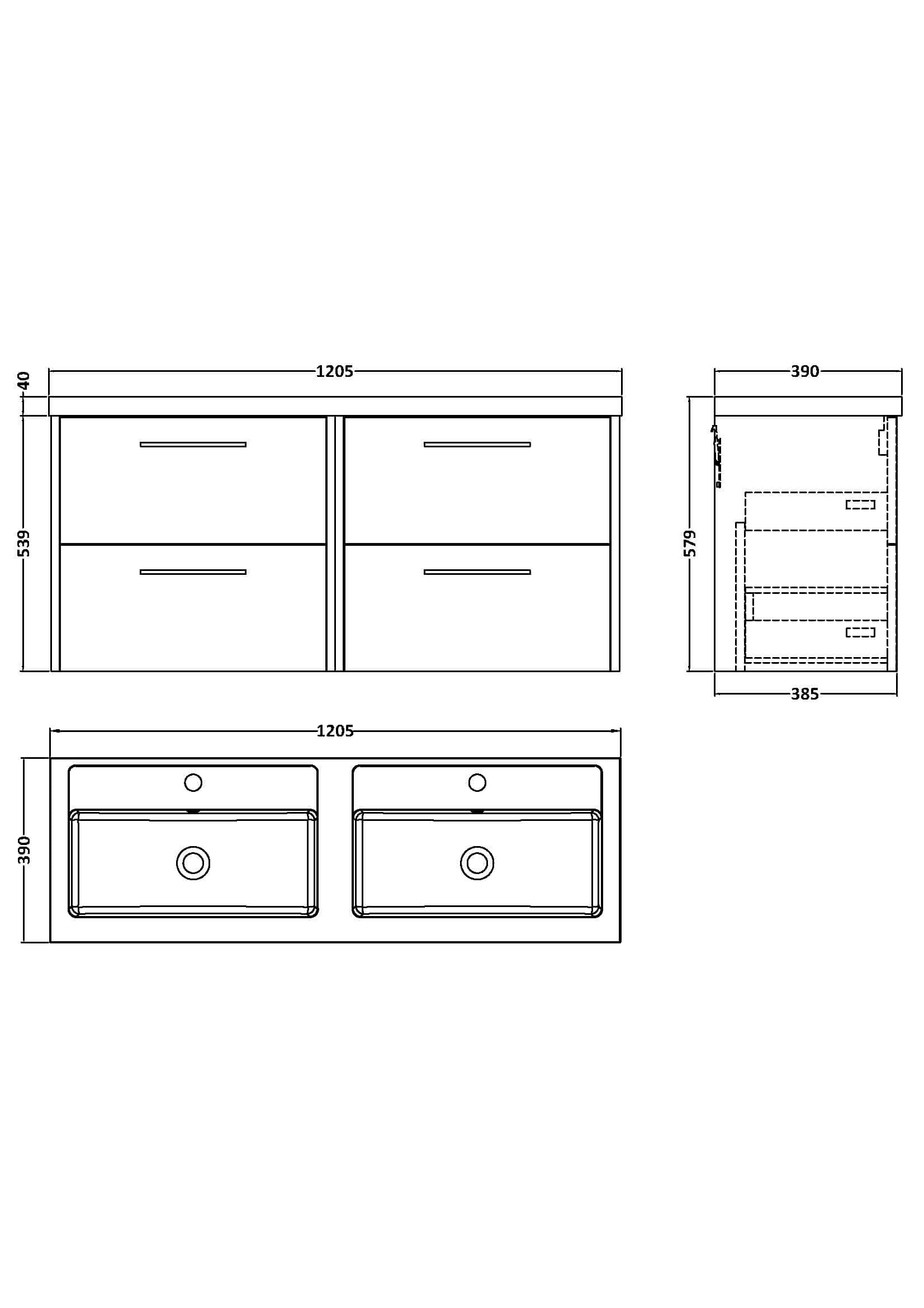 Sleek double vanity unit with ceramic sinks and modern drawer handles, designed for contemporary bathroom bathrooms from Bubly Bathrooms. High-quality bathroom furniture for stylish and functional spaces.