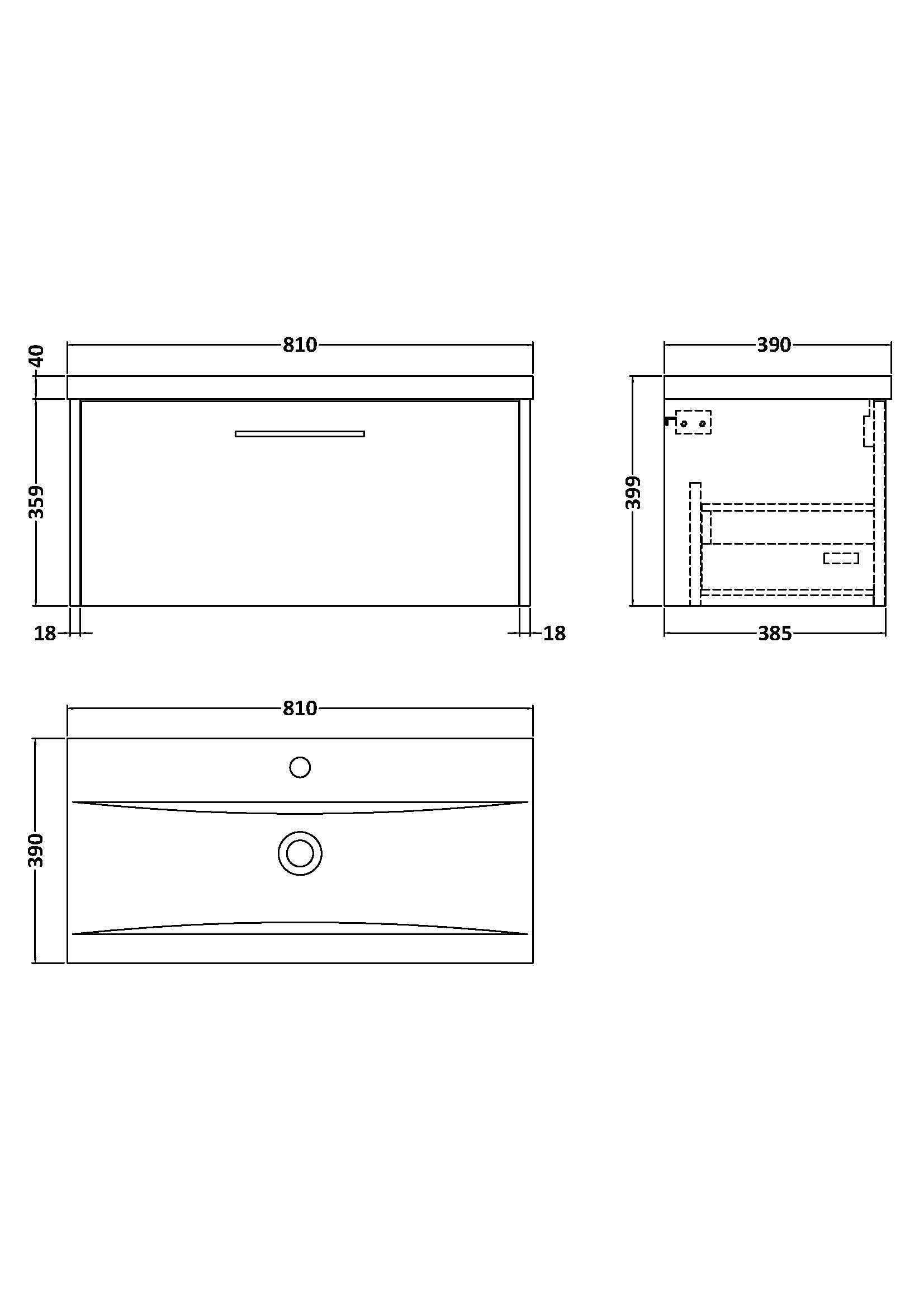 Modern bathroom vanity unit with detailed technical dimensions and clean design, ideal for contemporary bathroom renovations. Perfect for stylish and functional bathroom storage solutions in UK homes.