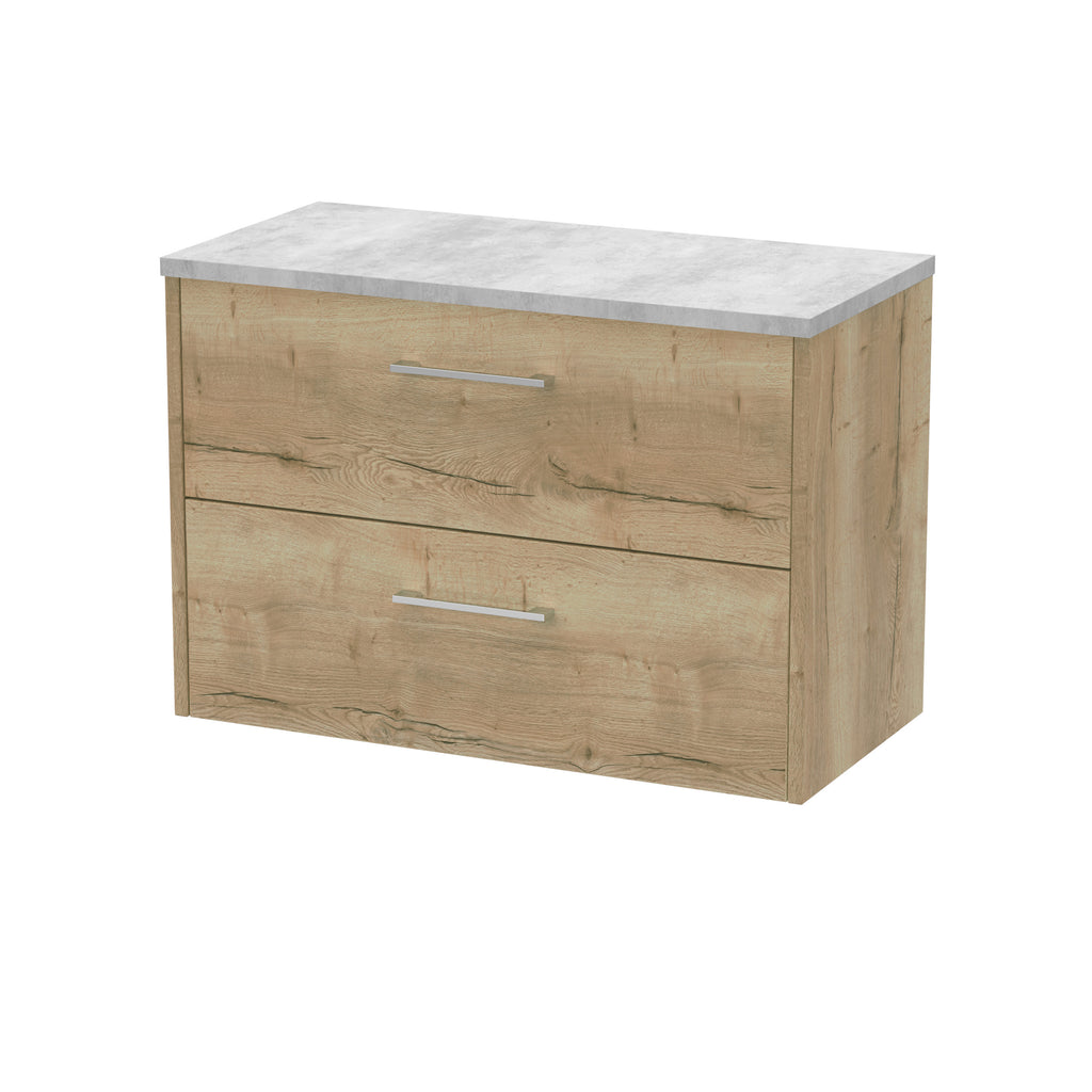 Hudson Reed Juno 2 Drawer Wall Hung Vanity Unit With Worktop