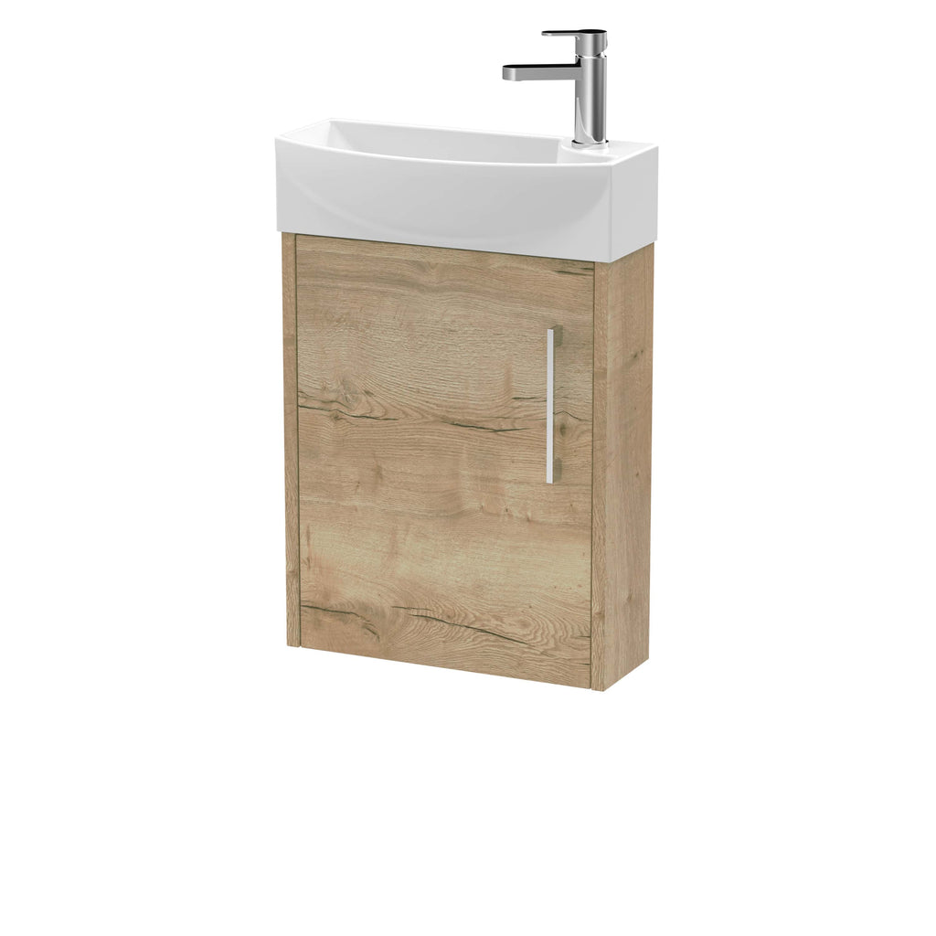 Sleek bathroom vanity with integrated sink and wooden cabinet, perfect for modern bathroom decor and efficient storage.