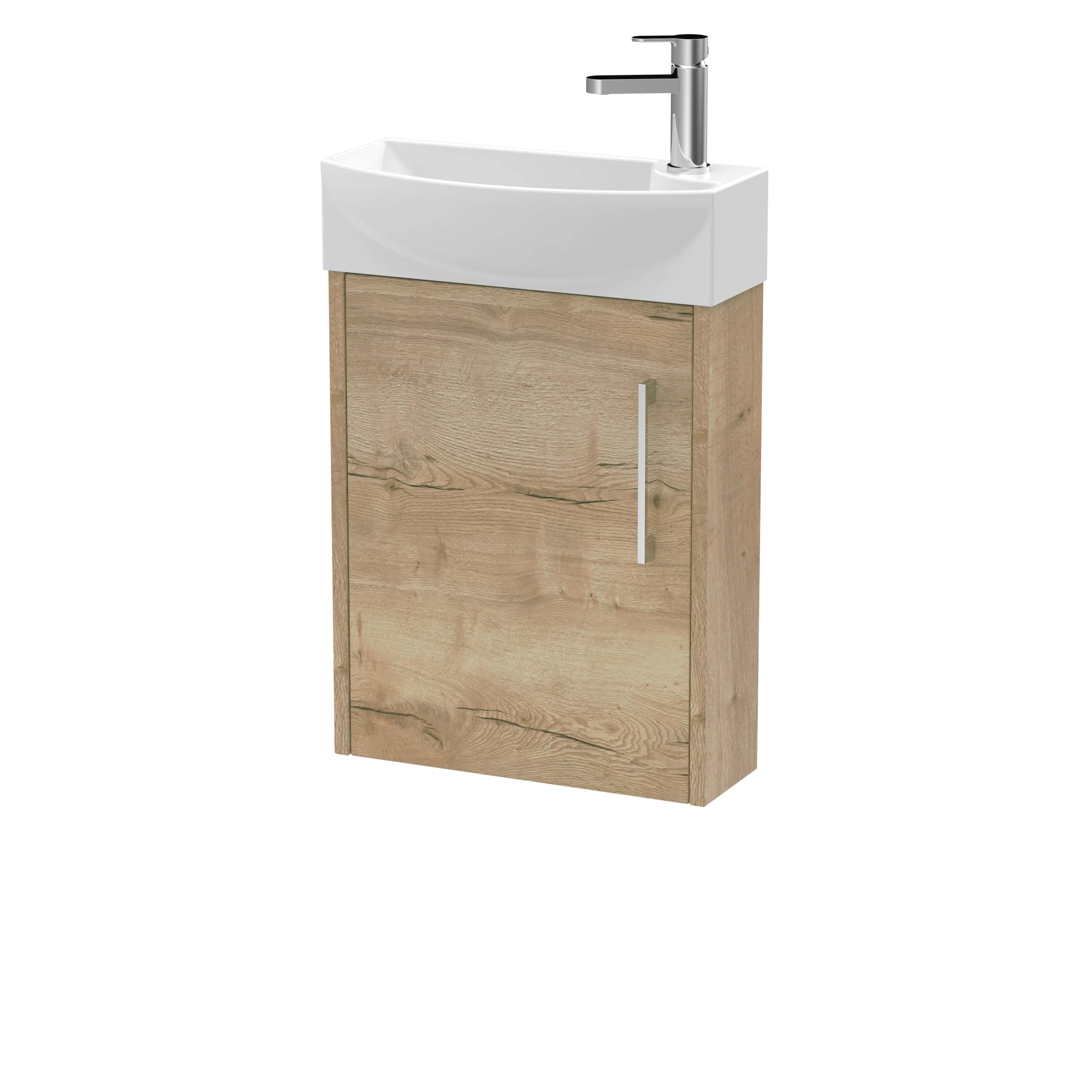 Sleek bathroom vanity with integrated sink and wooden cabinet, perfect for modern bathroom decor and efficient storage.