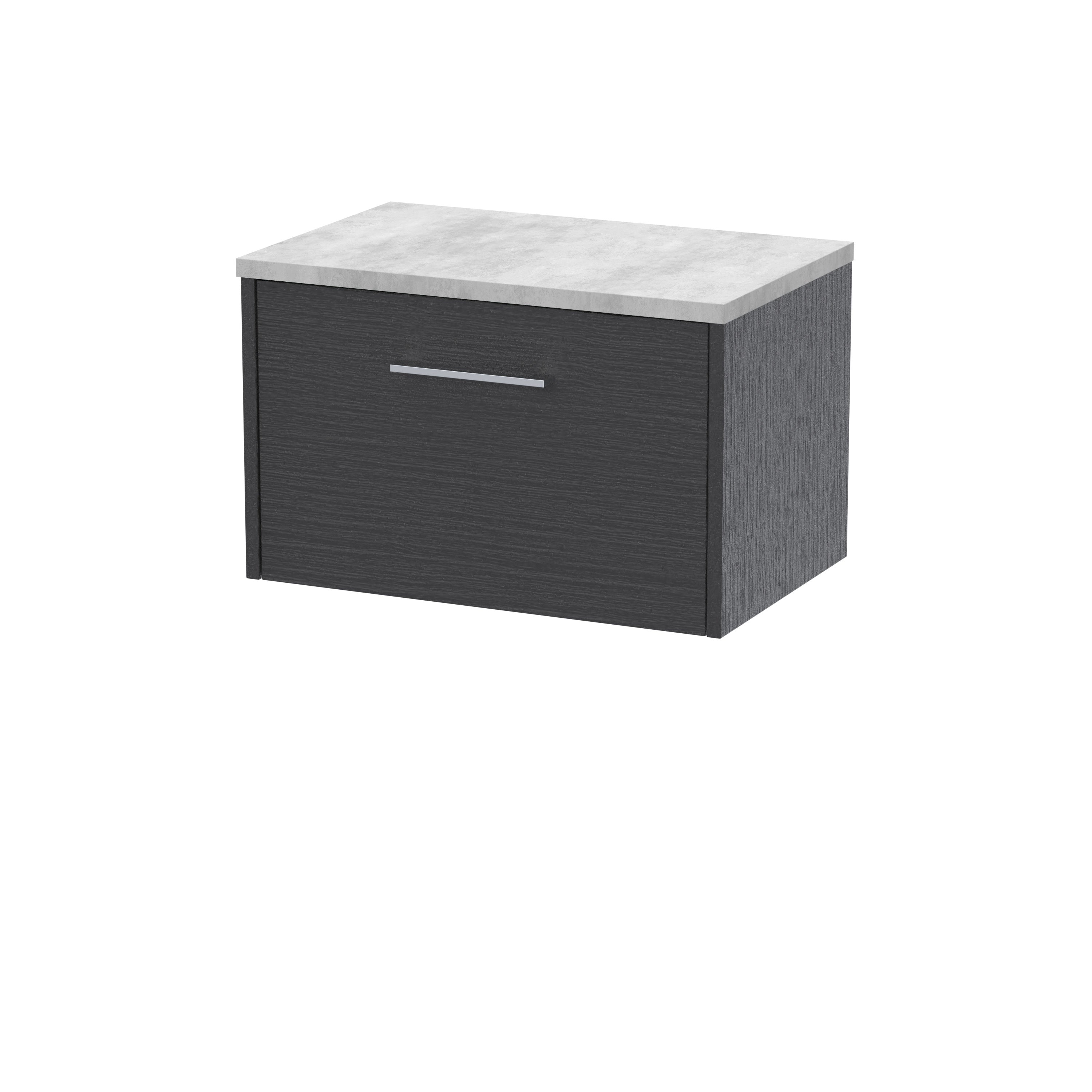 Contemporary bathroom vanity with grey wood finish and white marble top, ideal for modern bathroom decor and storage solutions.