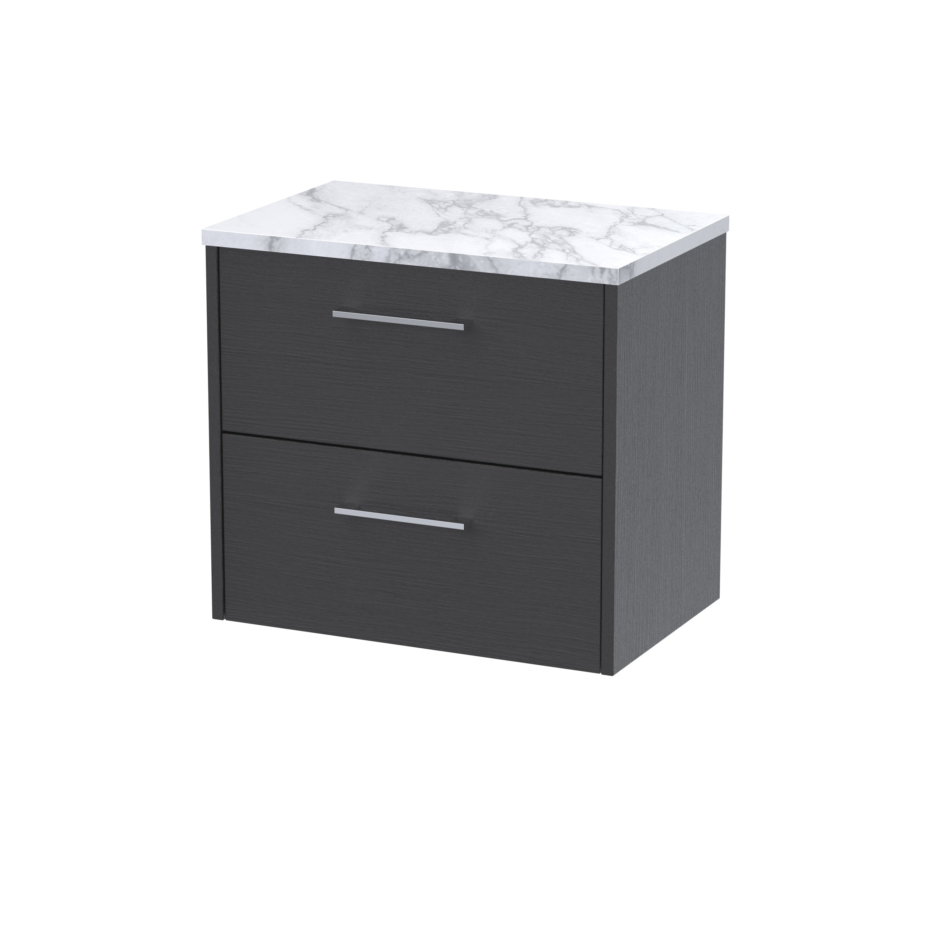 Sleek black bathroom cabinets with marble countertop, ideal for modern bathroom storage solutions featuring stylish design and durable materials.