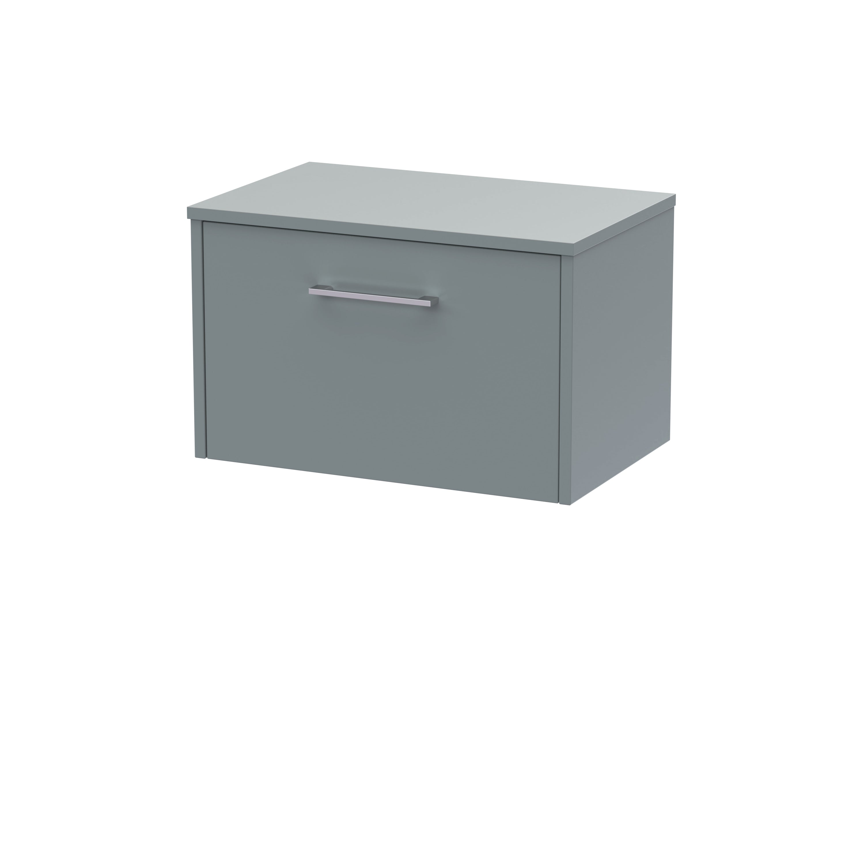 Modern grey bathroom wall cabinet with a sleek handle for stylish bathroom storage solutions. Perfect for bathroom organisation and efficient space utilisation.