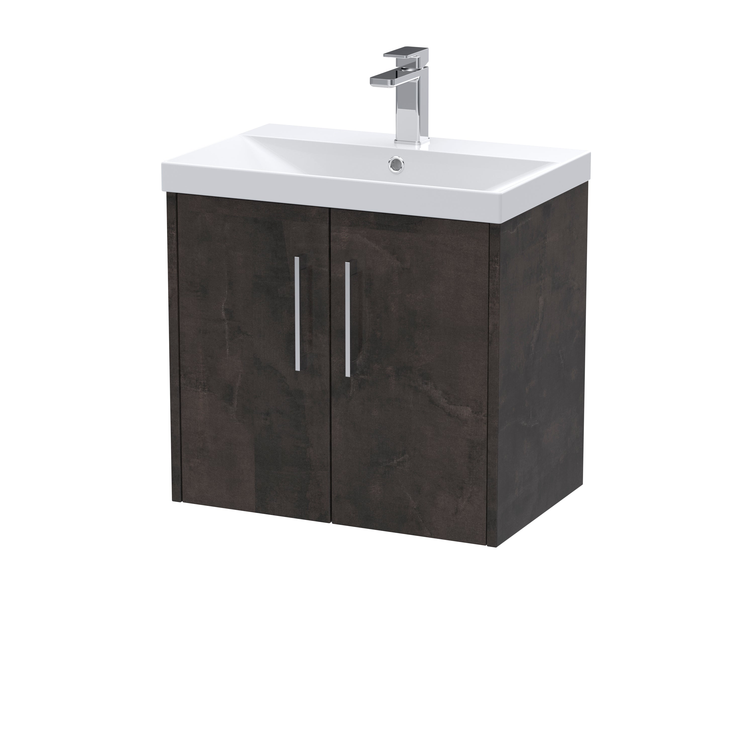 Modern bathroom vanity unit with integrated sink and dark wood finish, ideal for stylish bathroom bathrooms and contemporary bathroom design. Durable and space-saving bathroom furniture.