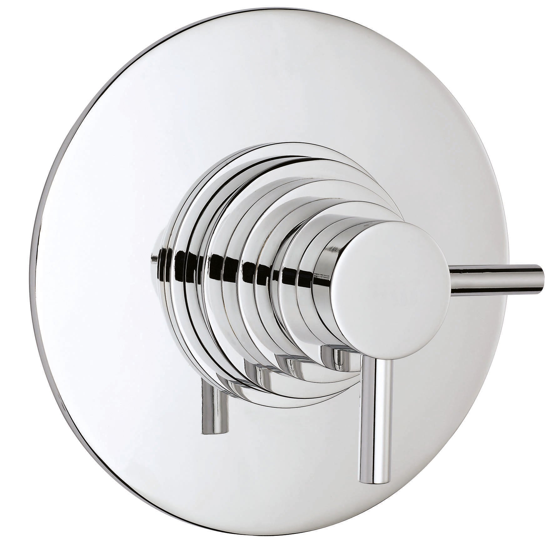 Sleek modern thermostatic shower control with chrome finish, designed for luxury baths and seamless bathroom renovations. Perfect for contemporary Bubly Bathrooms designs.