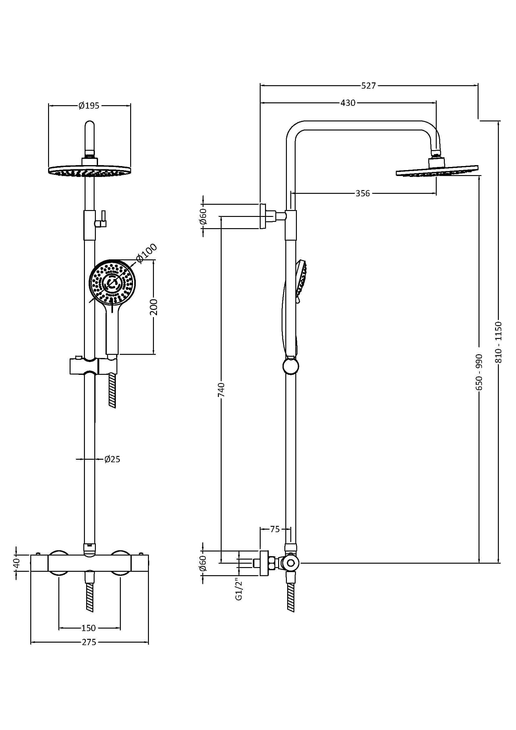 High-quality digital bathroom shower design drawing with detailed measurements and specifications. Perfect for bathroom renovation or installation projects.