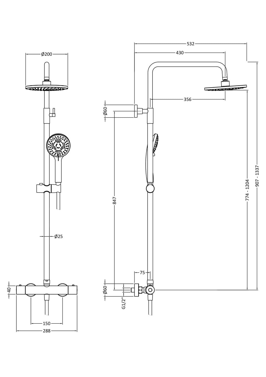 High-quality bubly bathroom shower system with adjustable overhead and handheld options, featuring durable fittings and modern design for a luxurious bathing experience.