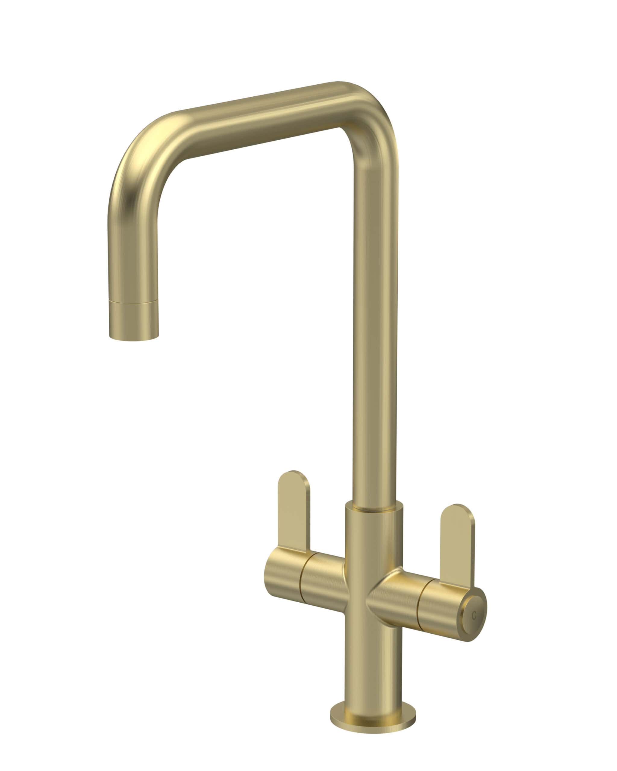 Sleek gold kitchen tap with modern design, perfect for contemporary bathrooms and kitchens, featuring high-quality materials and easy installation for a stylish upgrade.