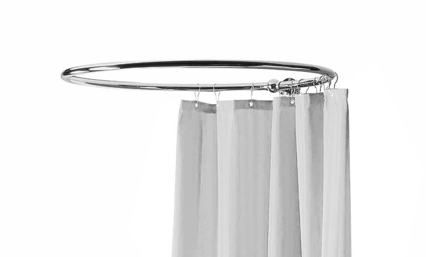 Shower curtain with a chrome ring rail, modern bathroom accessories for a stylish shower area. Great for bathroom renovation, durable and easy to install.