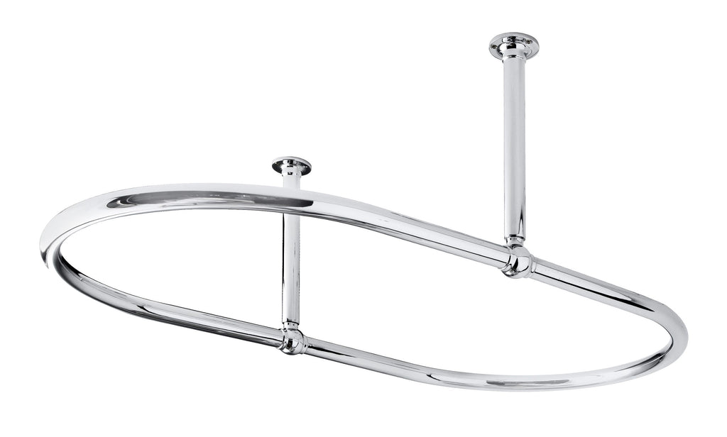 Shower curtain rail with chrome finish for modern bathroom decor, adjustable and durable, ideal for creating a sleek and functional shower enclosure in contemporary Bubly Bathrooms.