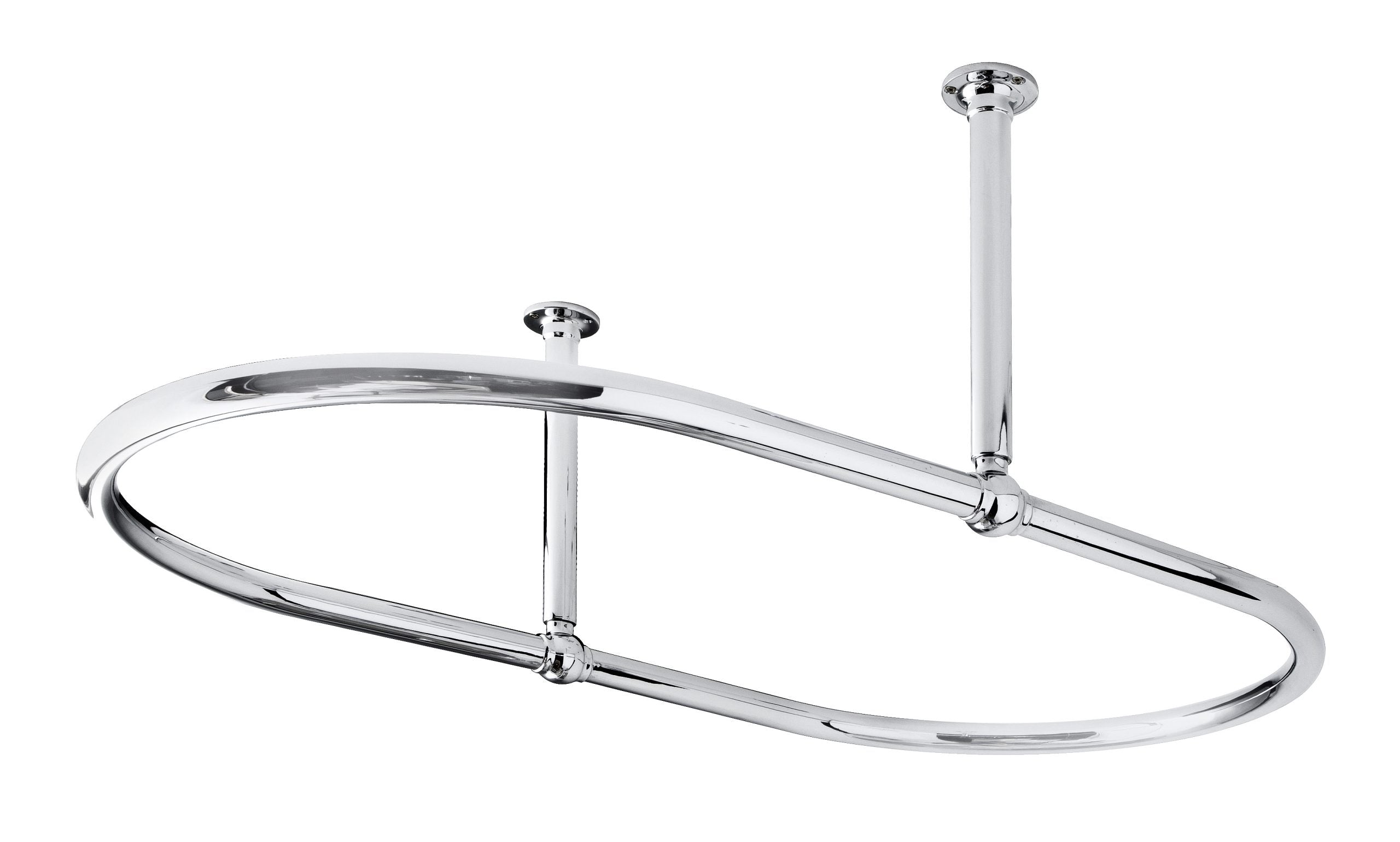 Shower curtain rail with chrome finish for modern bathroom decor, adjustable and durable, ideal for creating a sleek and functional shower enclosure in contemporary Bubly Bathrooms.