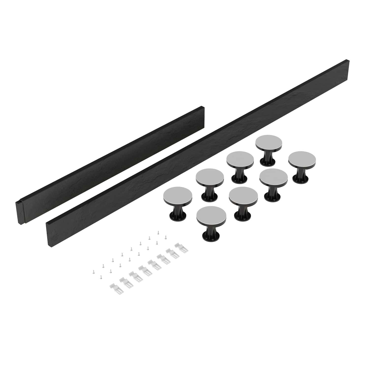 Aluminium bathroom bathtub support brackets with screws and mounting hardware, ideal for secure and versatile installation. Suitable for modern bathroom designs and renovation projects.