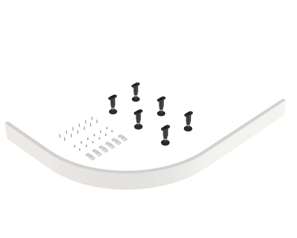 High-quality bathtub panel with adjustable feet and hardware for easy installation, designed for modern bathrooms by Bubly Bathrooms.