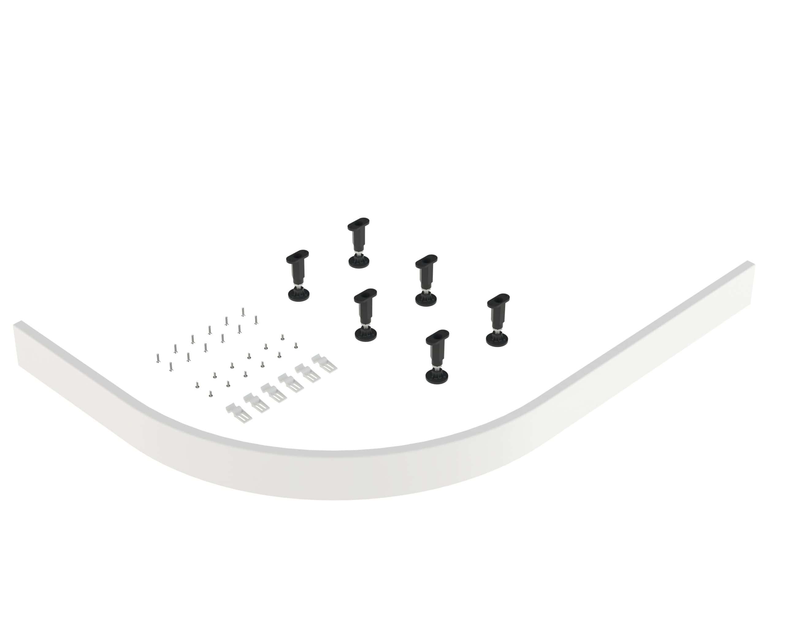 High-quality bathtub panel with adjustable feet and hardware for easy installation, designed for modern bathrooms by Bubly Bathrooms.