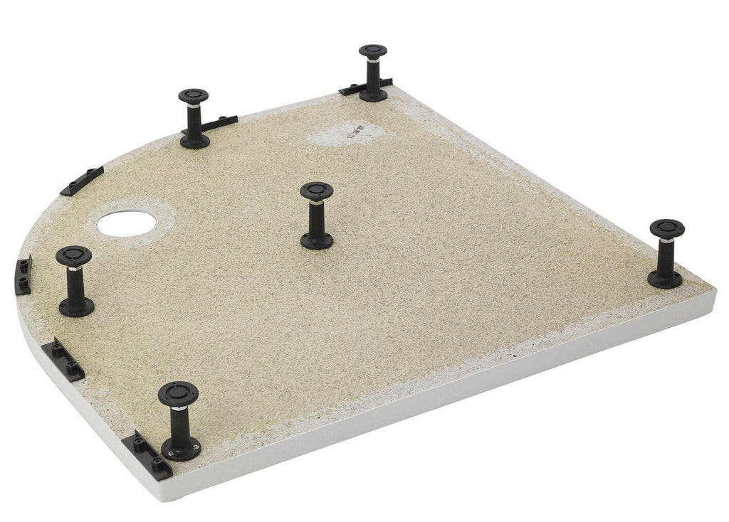 Flexible shower tray support base for bathroom installation, adjustable feet for level surface. Suitable for modern and contemporary bathroom designs, easy to install.