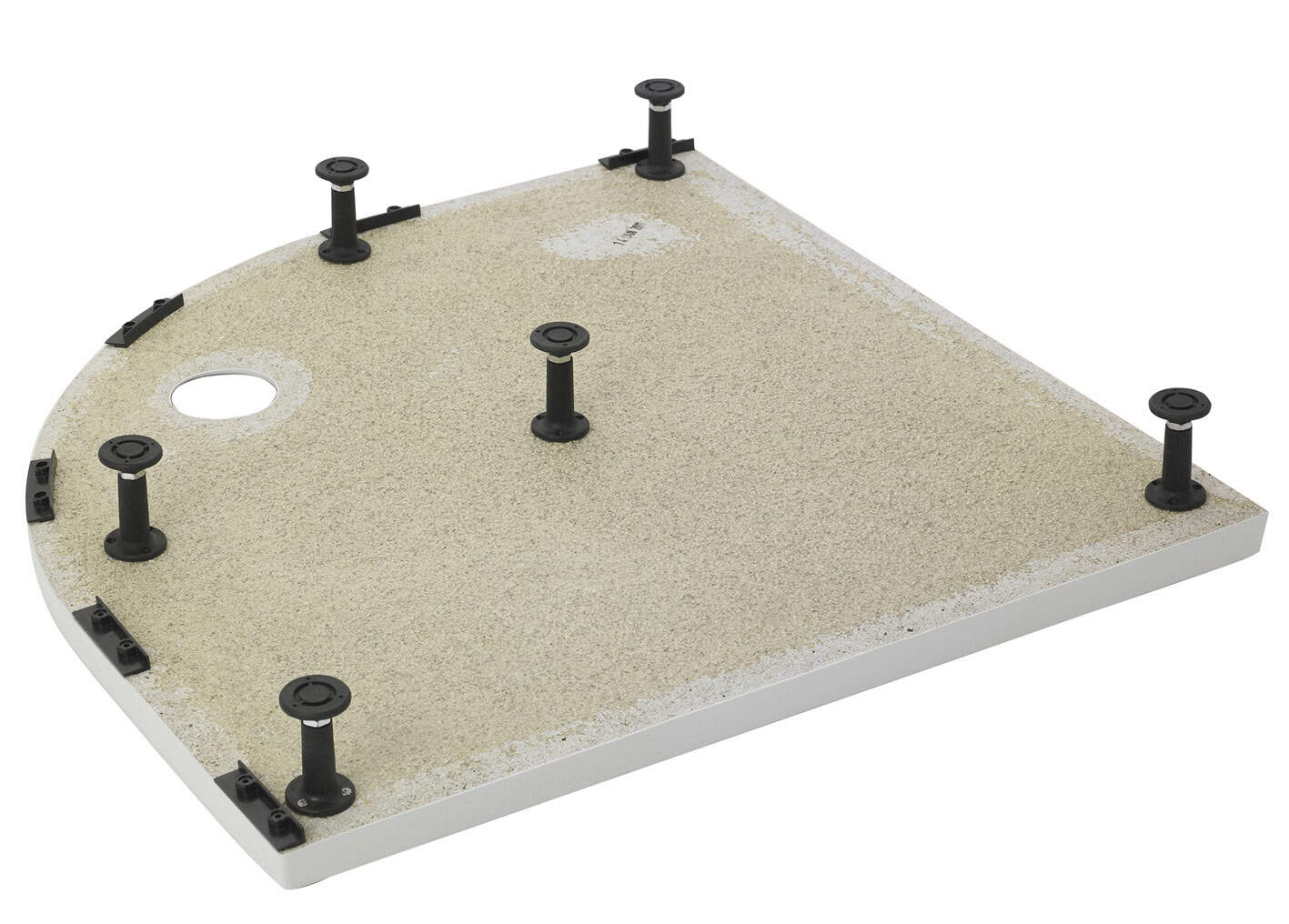 Flexible shower tray support base for bathroom installation, adjustable feet for level surface. Suitable for modern and contemporary bathroom designs, easy to install.