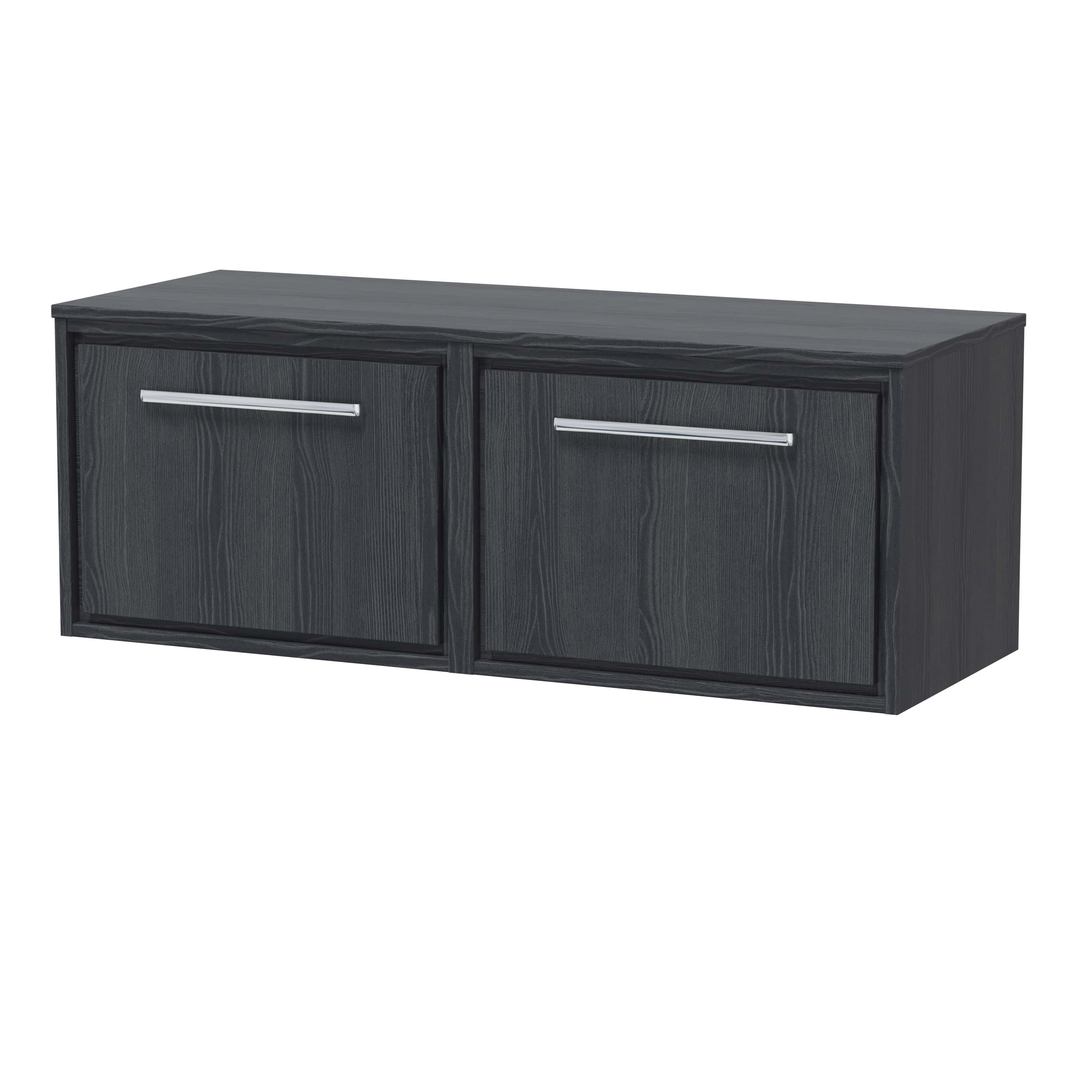 Modern black bathroom wall cabinet with sleek silver handles, ideal for bathroom storage and organisation. Durable finish enhances bathroom decor with functional style.
