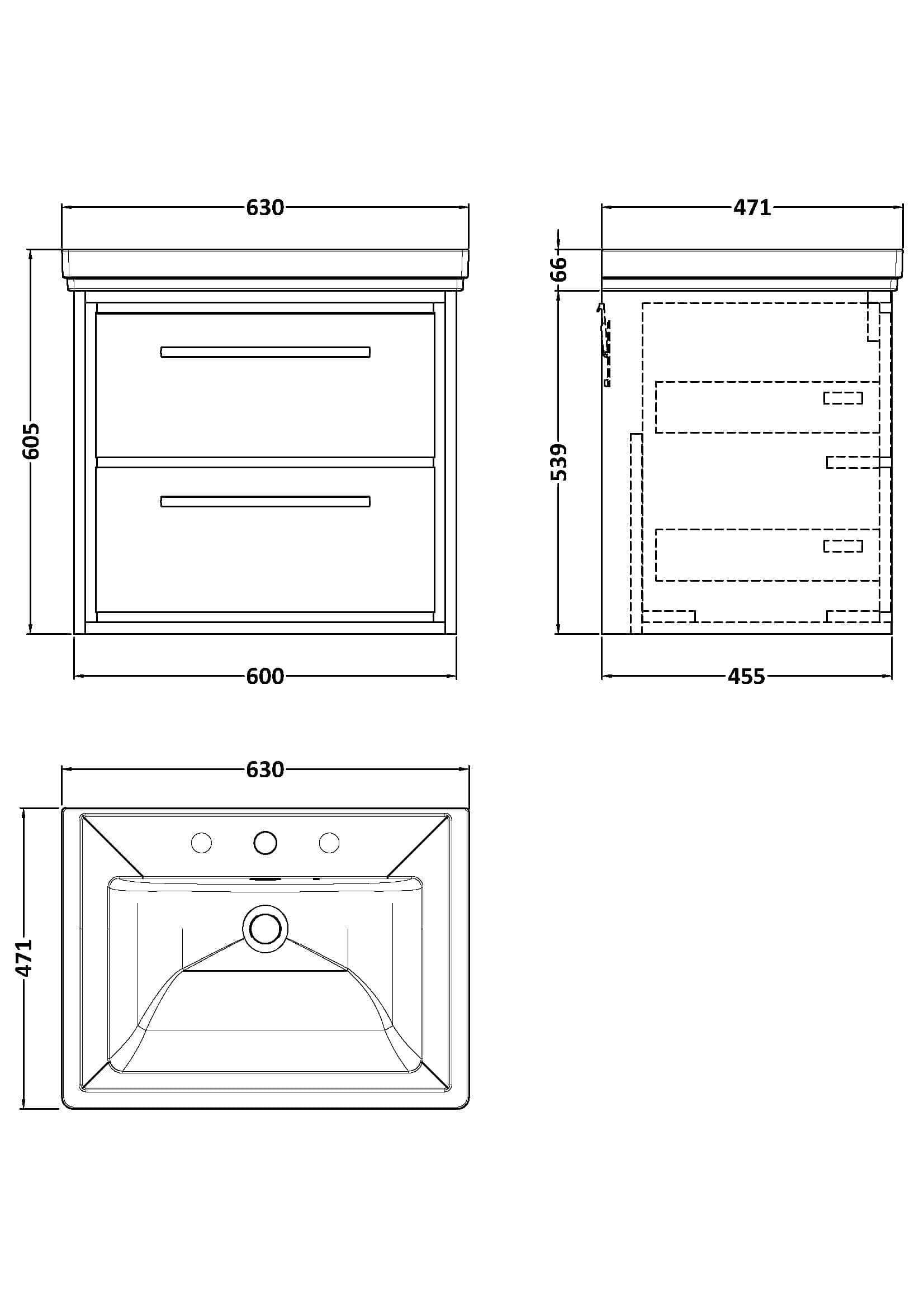 Sleek bathroom vanity unit with double drawers, modern design, and durable construction, perfect for contemporary bathrooms.