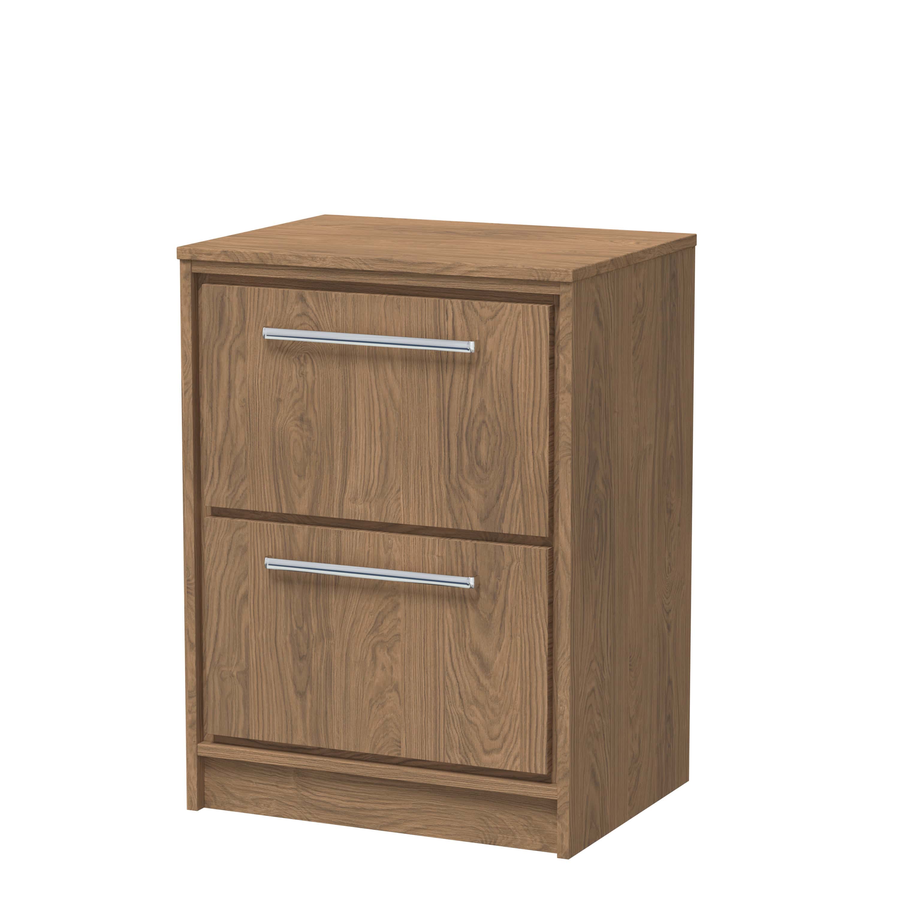 Rustic wooden bathroom cabinet with modern silver handles, perfect for enhancing bathroom storage and organisation, crafted from high-quality natural wood for durability.