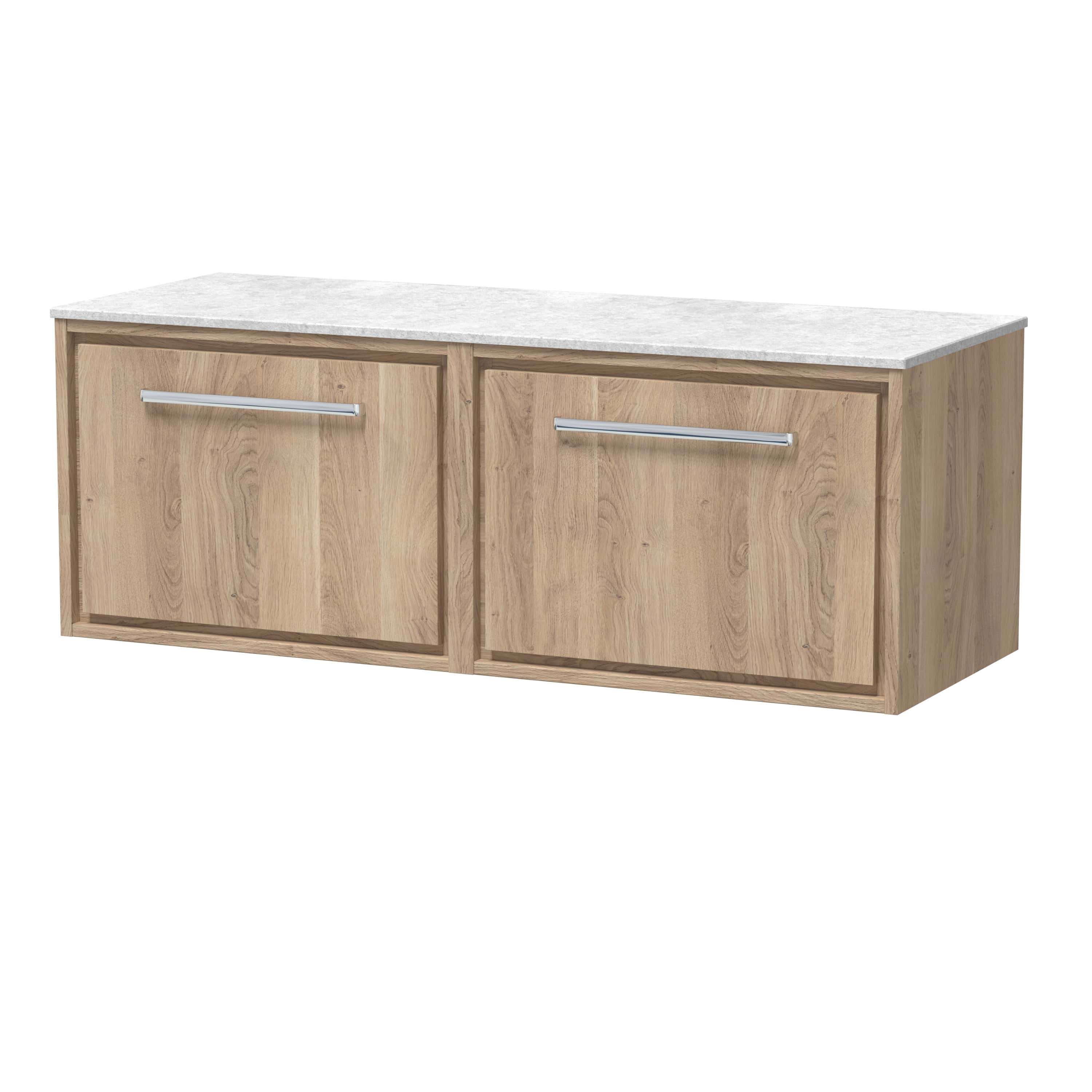 Stylish wooden bathroom vanity unit with a white marble top, ideal for modern bathrooms, providing storage and elegant design for a sleek, contemporary look.