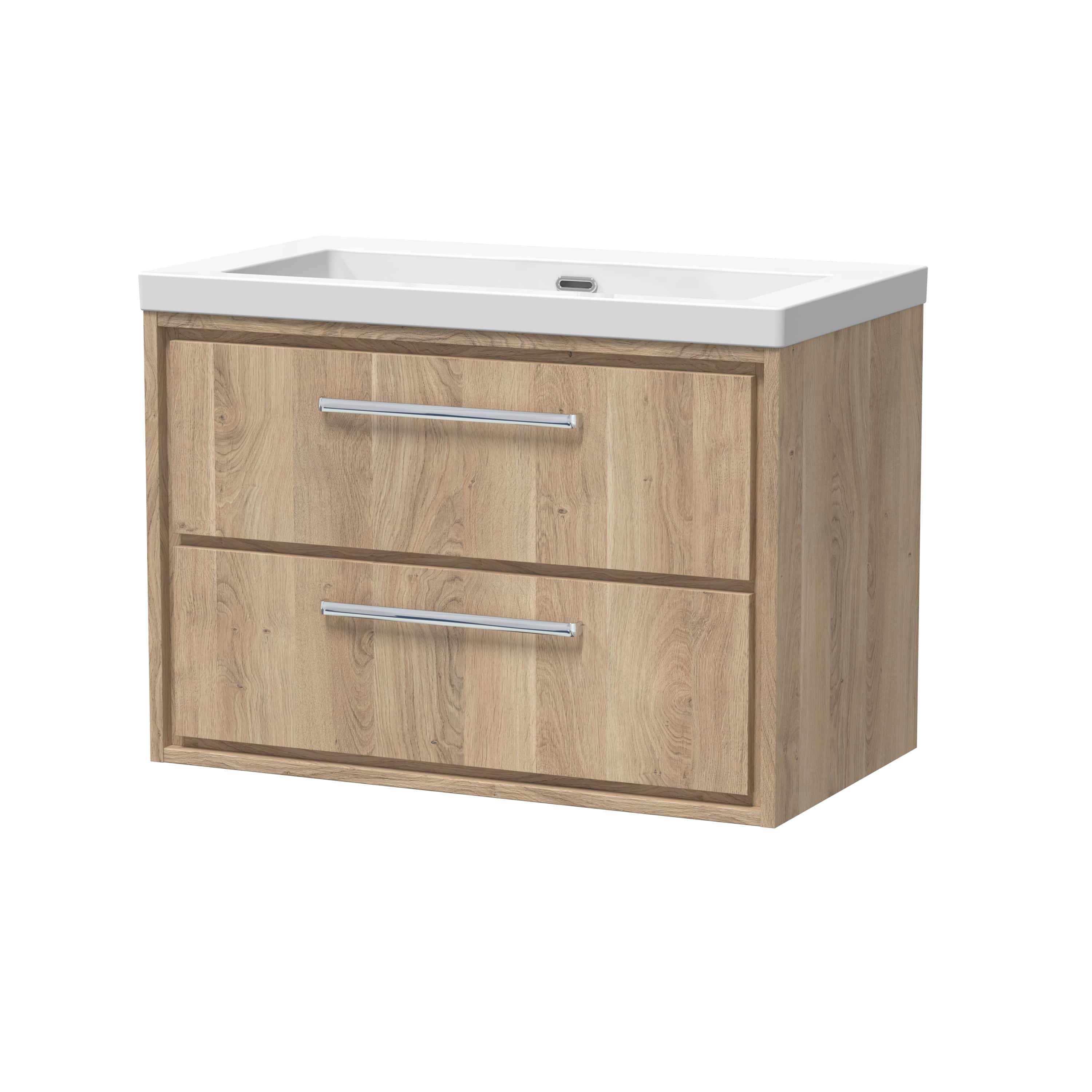 Modern wooden bathroom vanity with integrated sink, ideal for contemporary bathroom design and storage solutions. Perfect for stylish, functional bathroom upgrades.