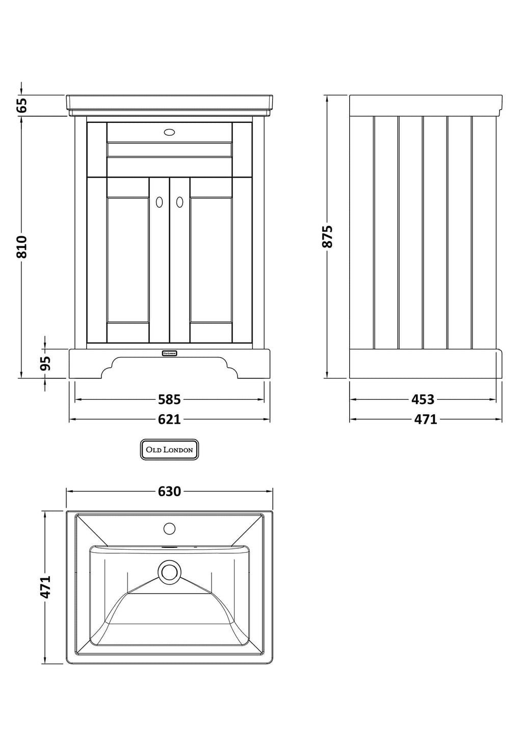 Sustainable wooden bathroom vanity unit with cupboard storage, featuring classic design and durable construction for elegant bathroom organisation.