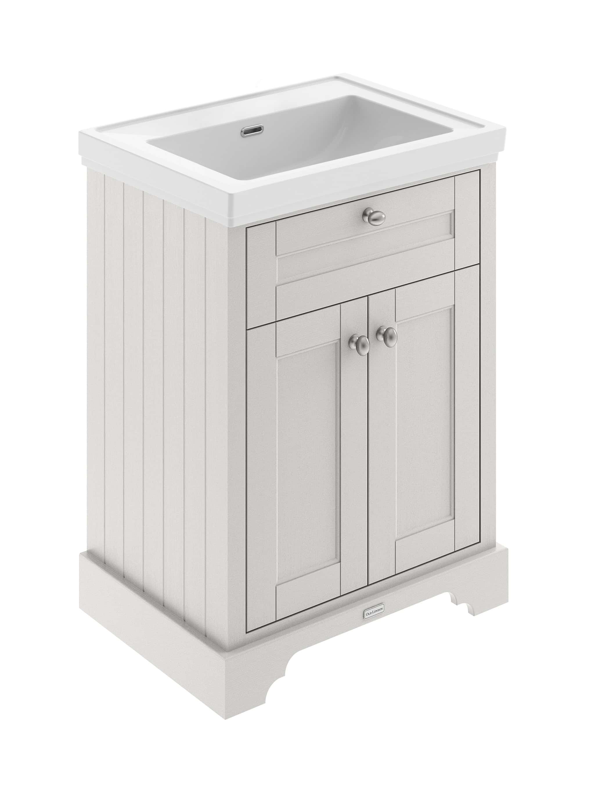Elegant white bathroom vanity with traditional beadboard design, complete with a spacious built-in sink and storage cabinets, perfect for modern and classic bathroom styles.