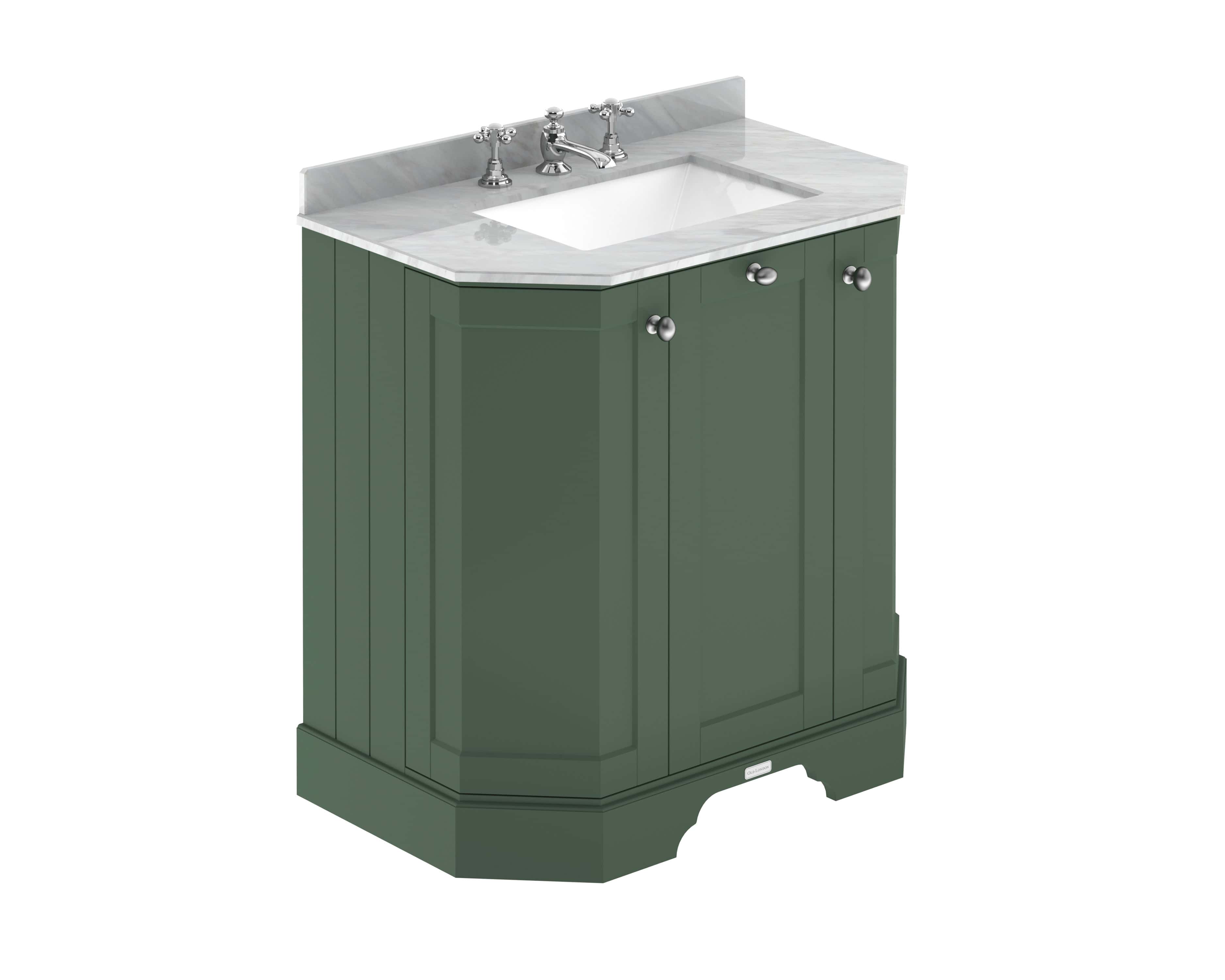 Modern bathroom vanity unit with marble countertop and chrome fixtures, ideal for stylish Bubly Bathrooms designs.