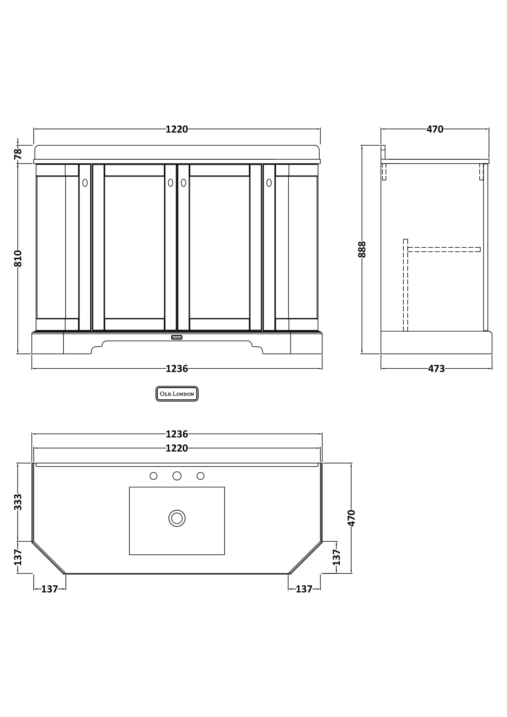 Elegant bathroom vanity with classic design, spacious storage, and detailed technical specifications for seamless installation and upgrade. Perfect for modern and traditional bathrooms.