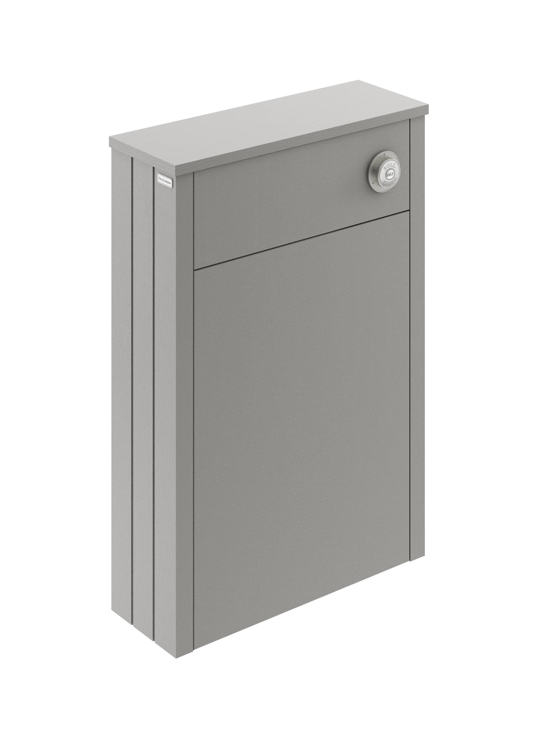Elegant grey outdoor bathroom cabinet with secure lock, designed for stylish and functional bathroom storage solutions. Perfect for residential or commercial outdoor bathroom maintenance.