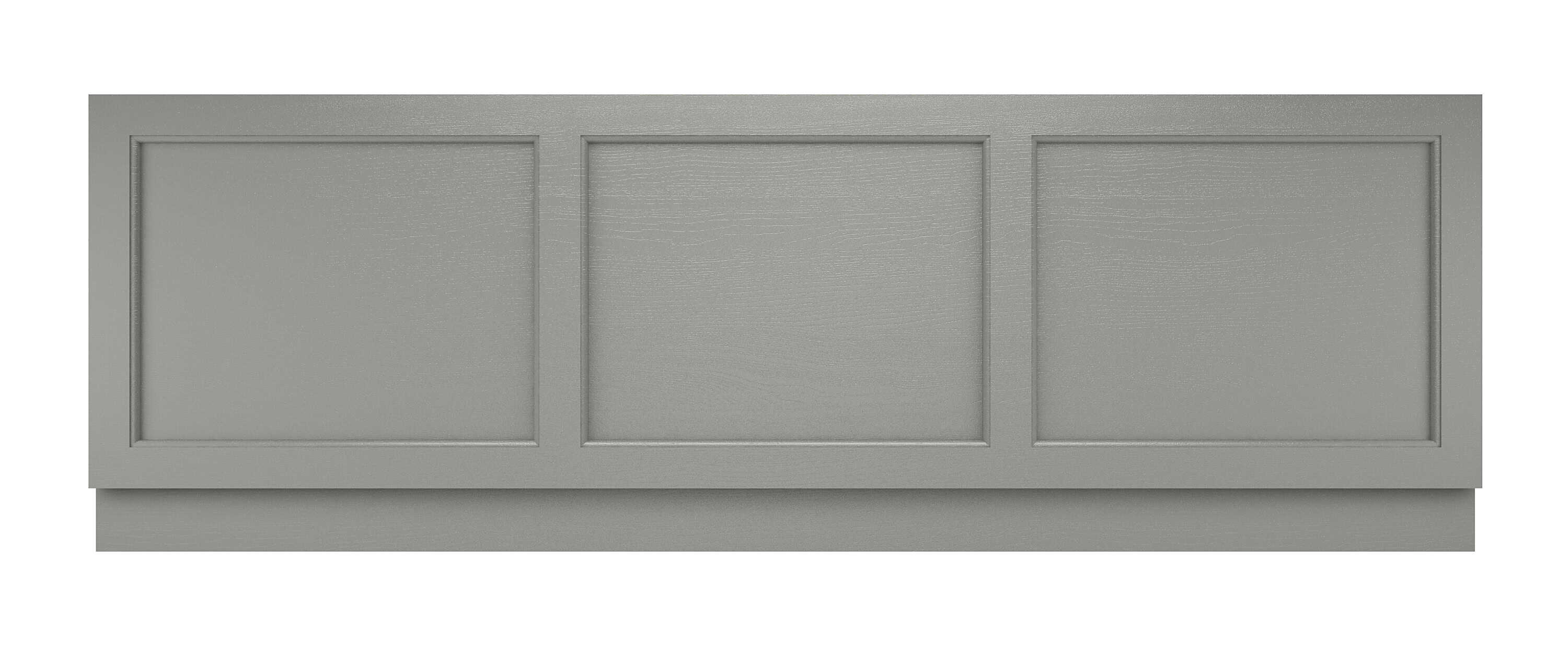 Sleek grey bathroom cabinet with three panel doors, modern storage solution for stylish and functional bathroom organisation.