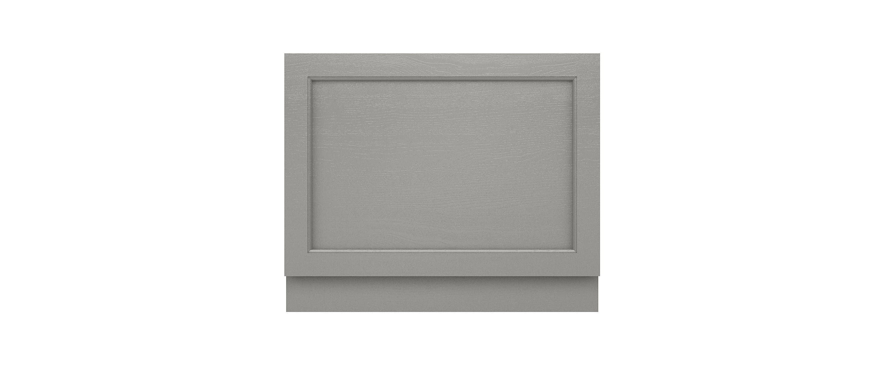 Modern grey bathroom cabinet with a paneled door and sleek design, ideal for storage and enhancing bathroom aesthetics.