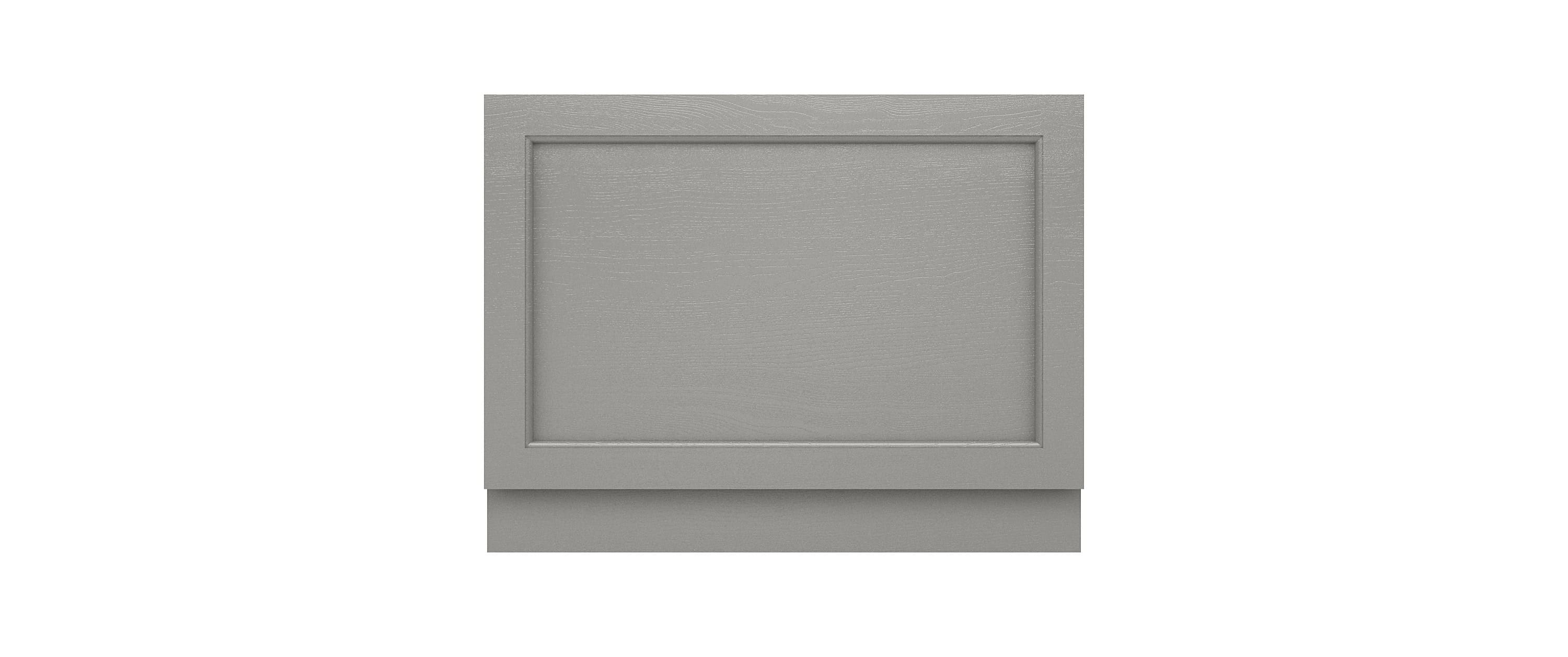 Modern grey bathroom cabinet door with a raised framed panel, designed for Bubly Bathrooms kitchens and bathrooms.