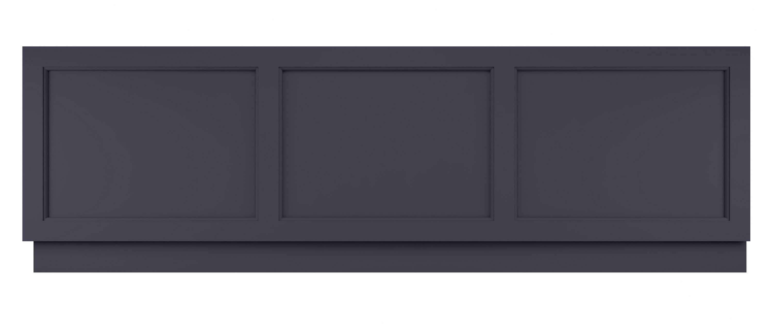 Sleek dark grey bathroom cabinet with three paneled doors, modern storage solution for bathrooms, part of Bubly Bathrooms' contemporary furniture range.
