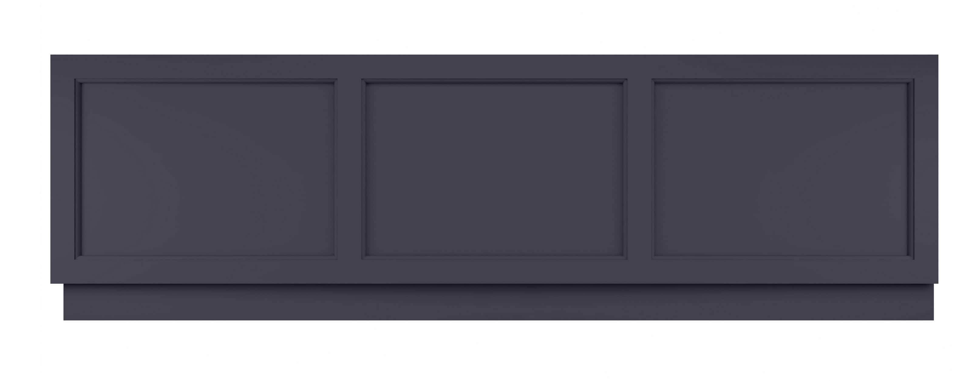 Sleek navy blue bathroom cabinet with three panel doors, modern design, perfect for stylish bathroom storage and organisation.