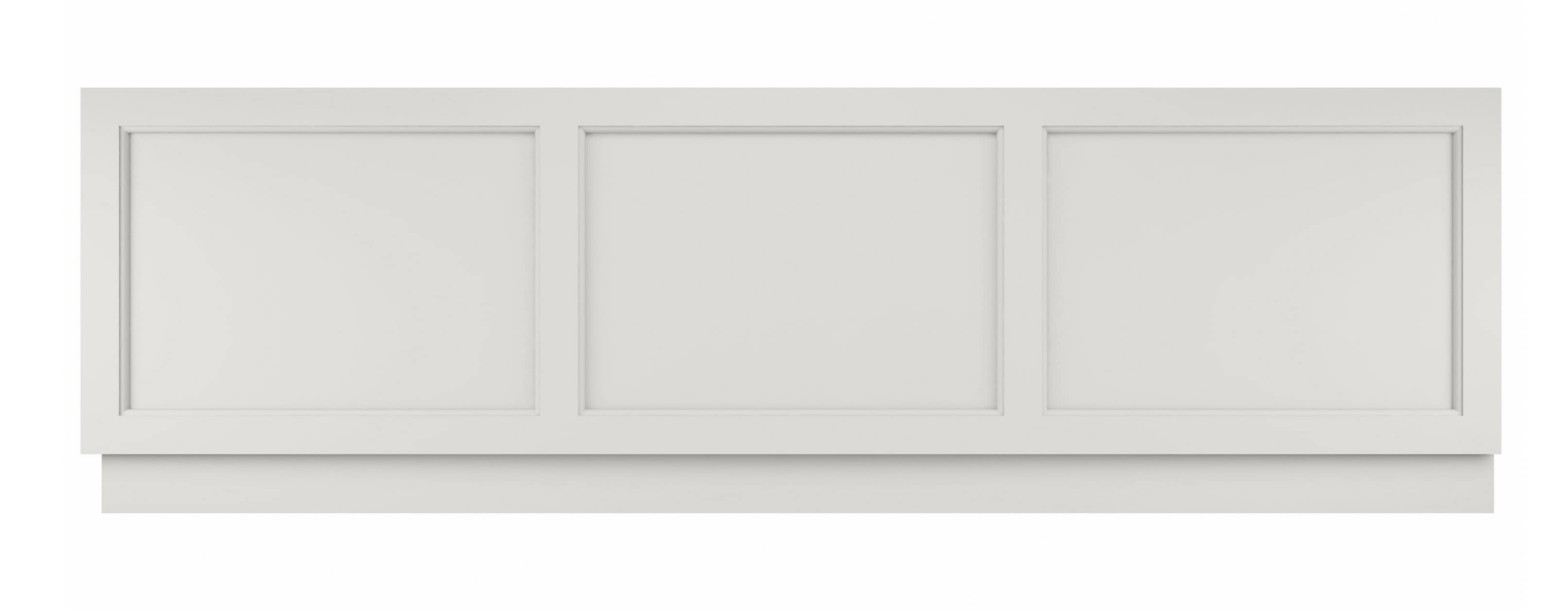 Bright white bathroom cabinet with three panel doors, modern storage solution, sleek design for contemporary bathrooms, perfect for organising toiletries and essentials.