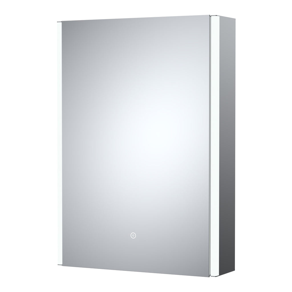 Sleek modern bathroom mirror cabinet with LED lighting, ideal for contemporary bathroom storage and design. Perfect for stylish, functional bathroom decoration.