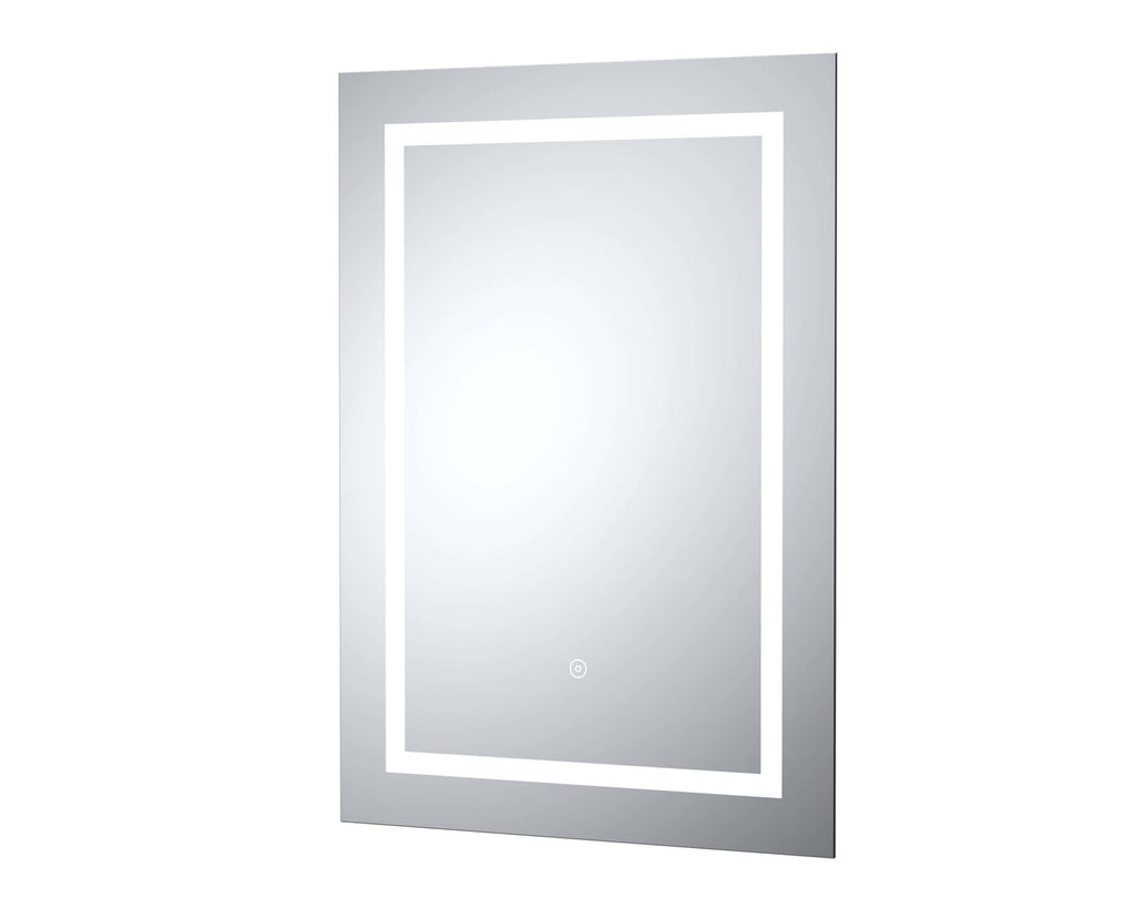 LED bathroom mirror with integrated lighting and touch sensor, ideal for modern bathrooms, offering bright illumination and sleek design. Perfect for grooming and daily routines.
