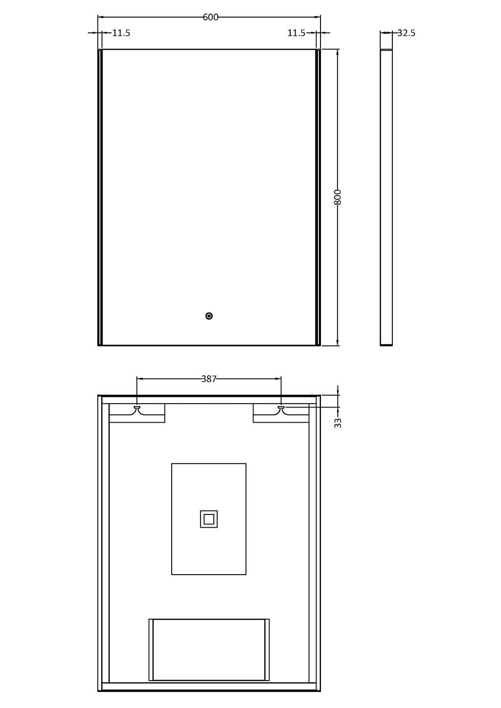Modern bathroom shower enclosure with precise technical specifications for renovation and installation. Suitable for contemporary bathroom designs and professional plumbing projects.