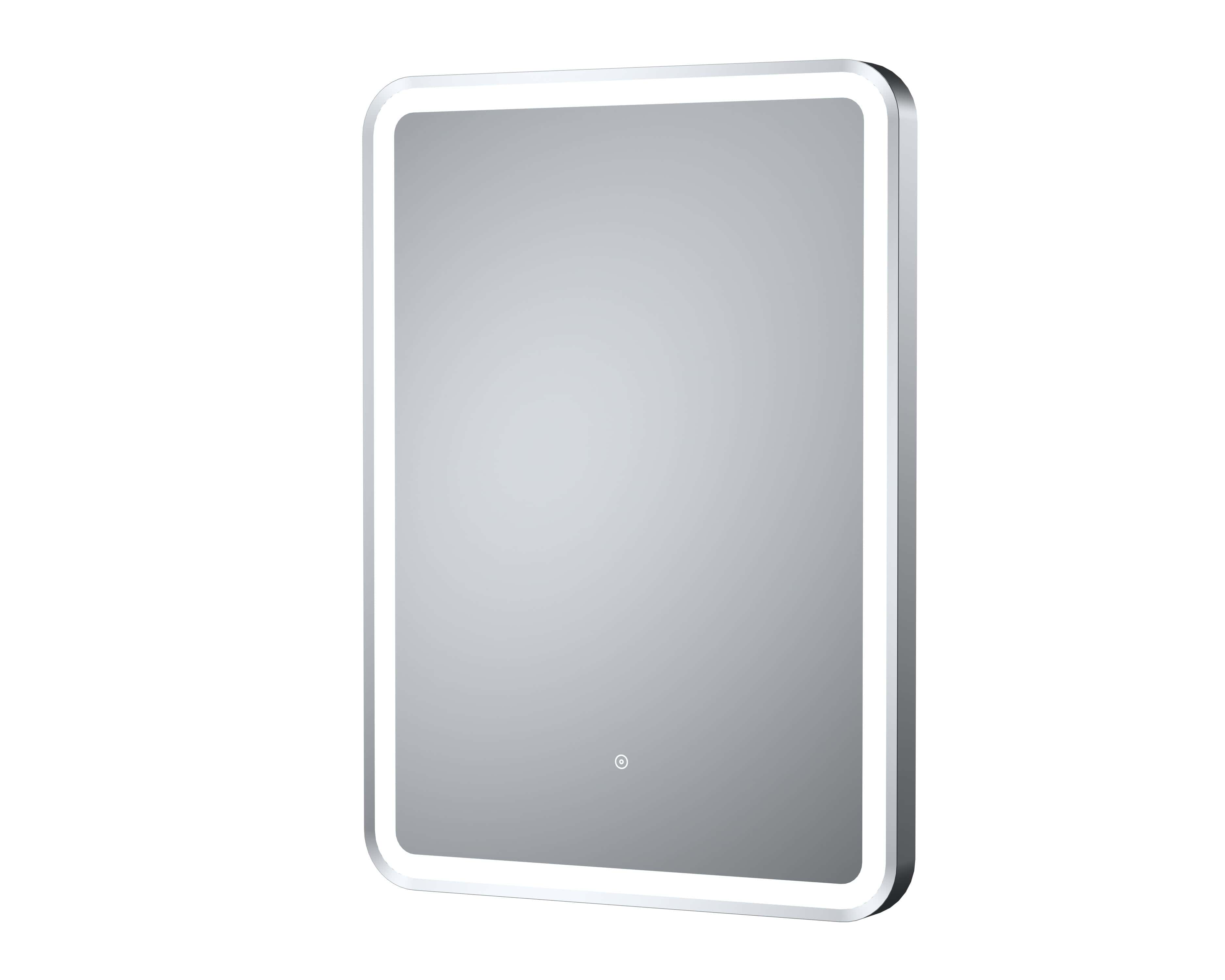 Sleek modern bathroom mirror with LED lighting for contemporary bathroom decor. Perfect for enhancing style and functionality in Bubly Bathrooms' stylish bathroom installations.