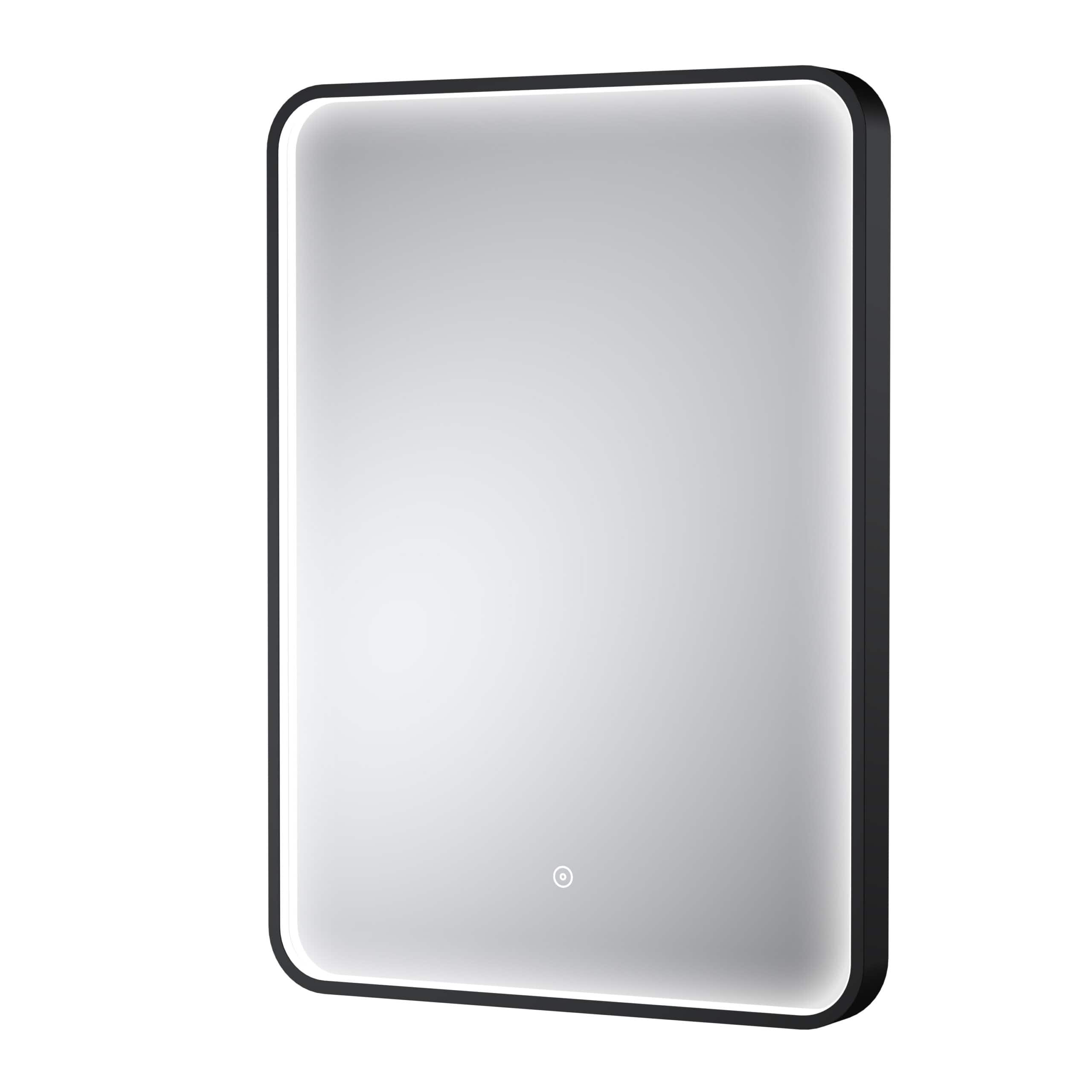 Sleek modern illuminated bathroom mirror with touch sensor, ideal for contemporary bathrooms, featuring LED lighting for optimal grooming and hygiene routines.