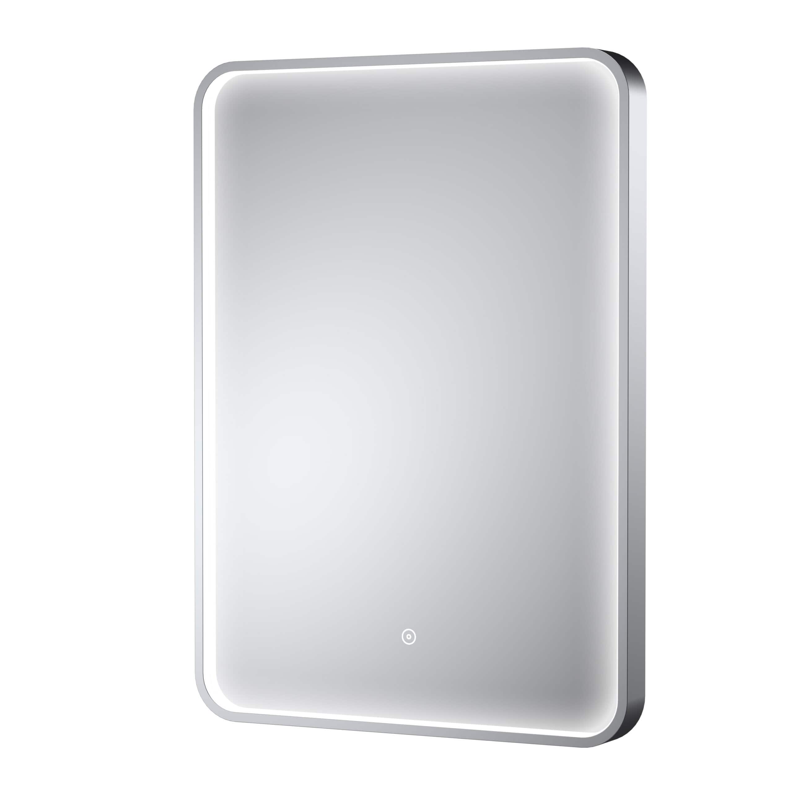 Sleek LED mirror with defogger and touch controls, designed for modern bathrooms, combining functionality and style for a luxurious bathroom experience.