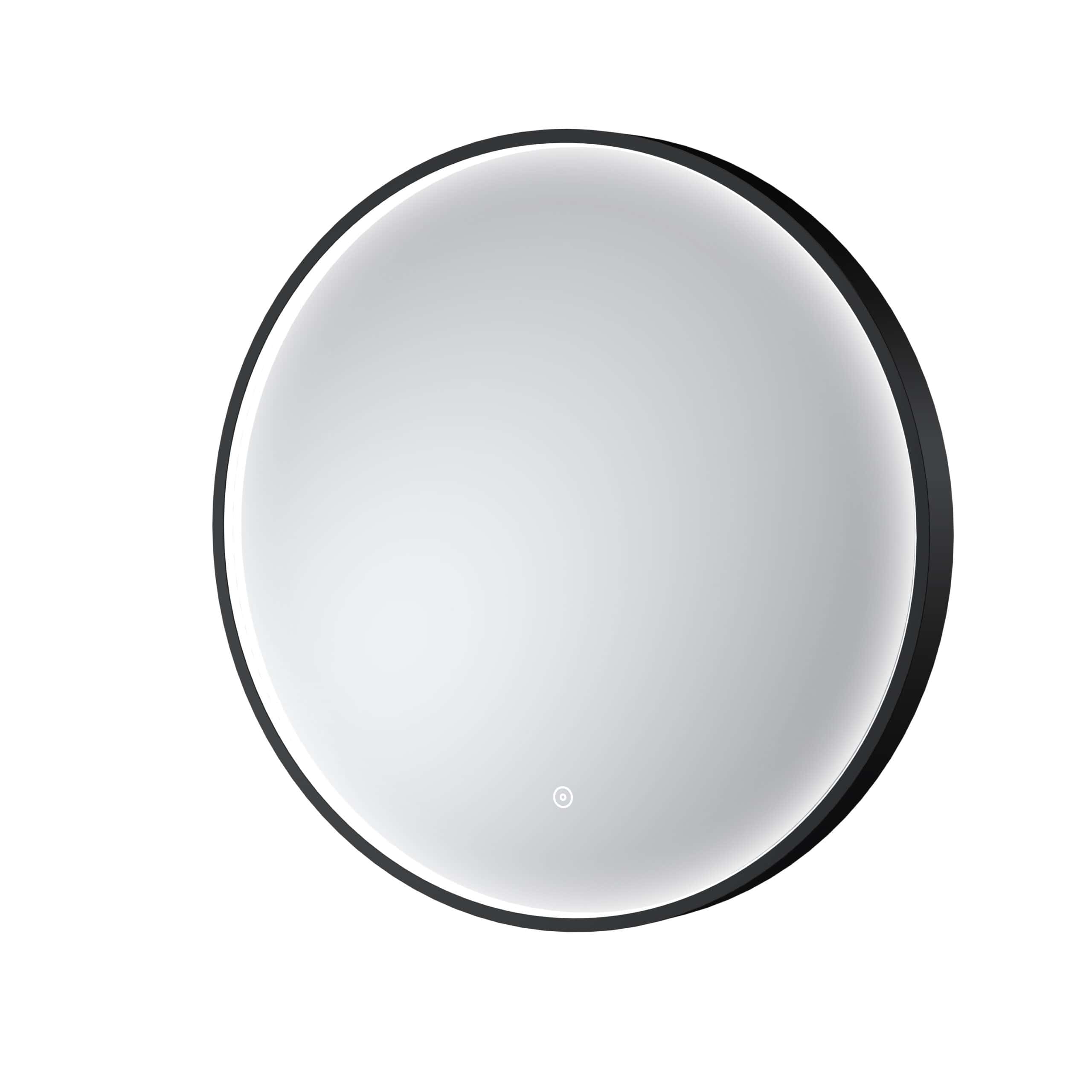 Sleek round LED mirror with touch sensor, ideal for modern bathrooms, providing bright, energy-efficient lighting and minimalist style for contemporary bathroom designs.