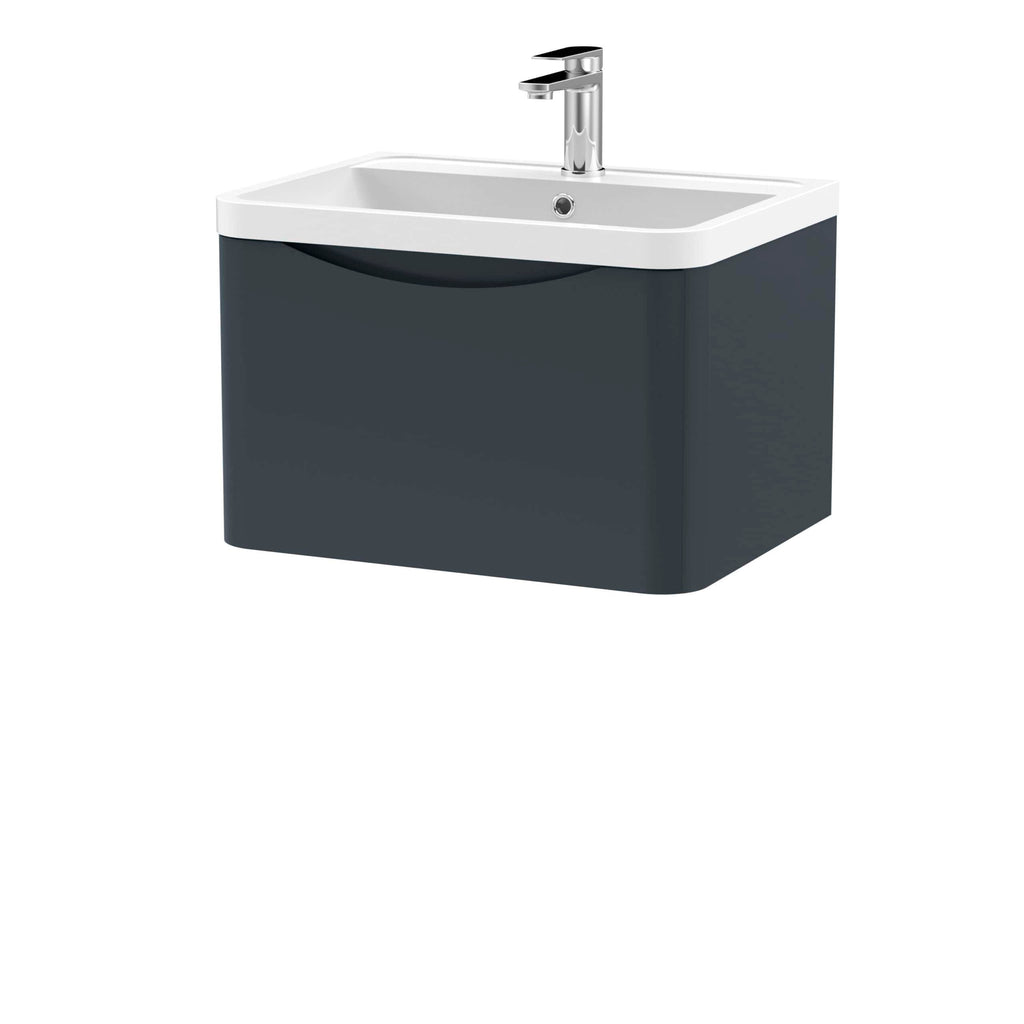 Modern bathroom sink with a sleek black storage cabinet and a chrome faucet. Perfect for contemporary bathroom designs, combining style and practicality, from Bubly Bathrooms.